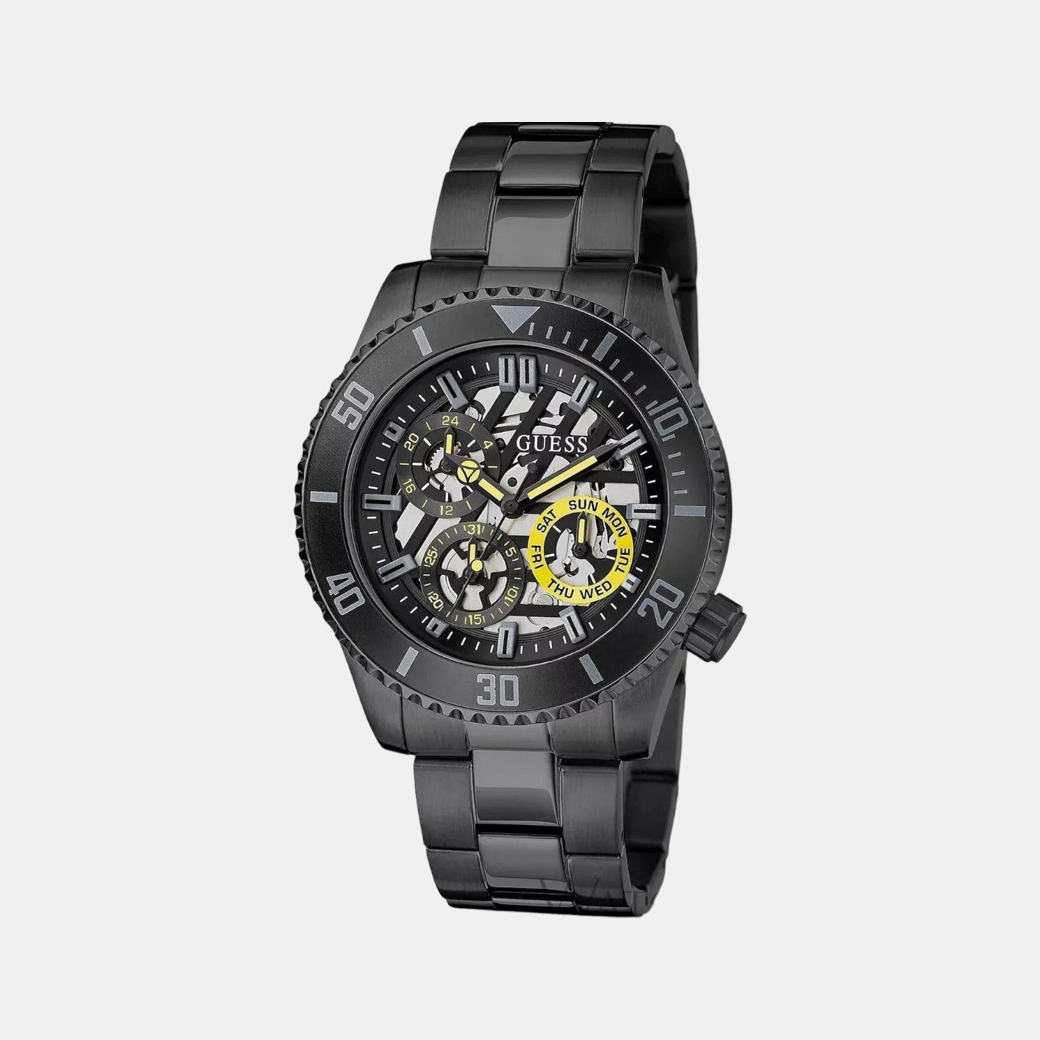 Guess Axle Men Quartz Black Dial Analog Stainless Steel Watch GW0488G3