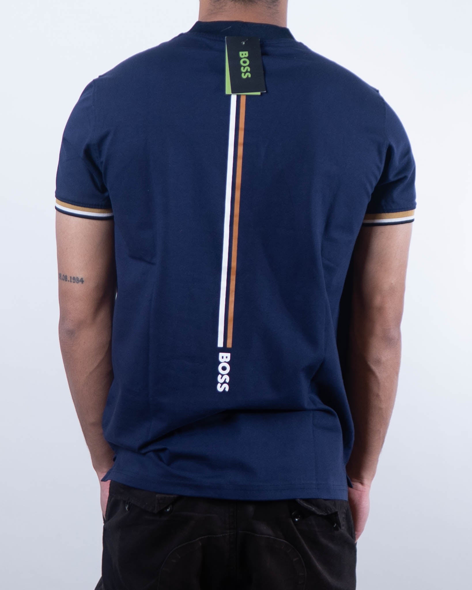 Hugo Boss x Matteo Berrettini Slim-Fit Stripes Polo T-Shirt - view 4