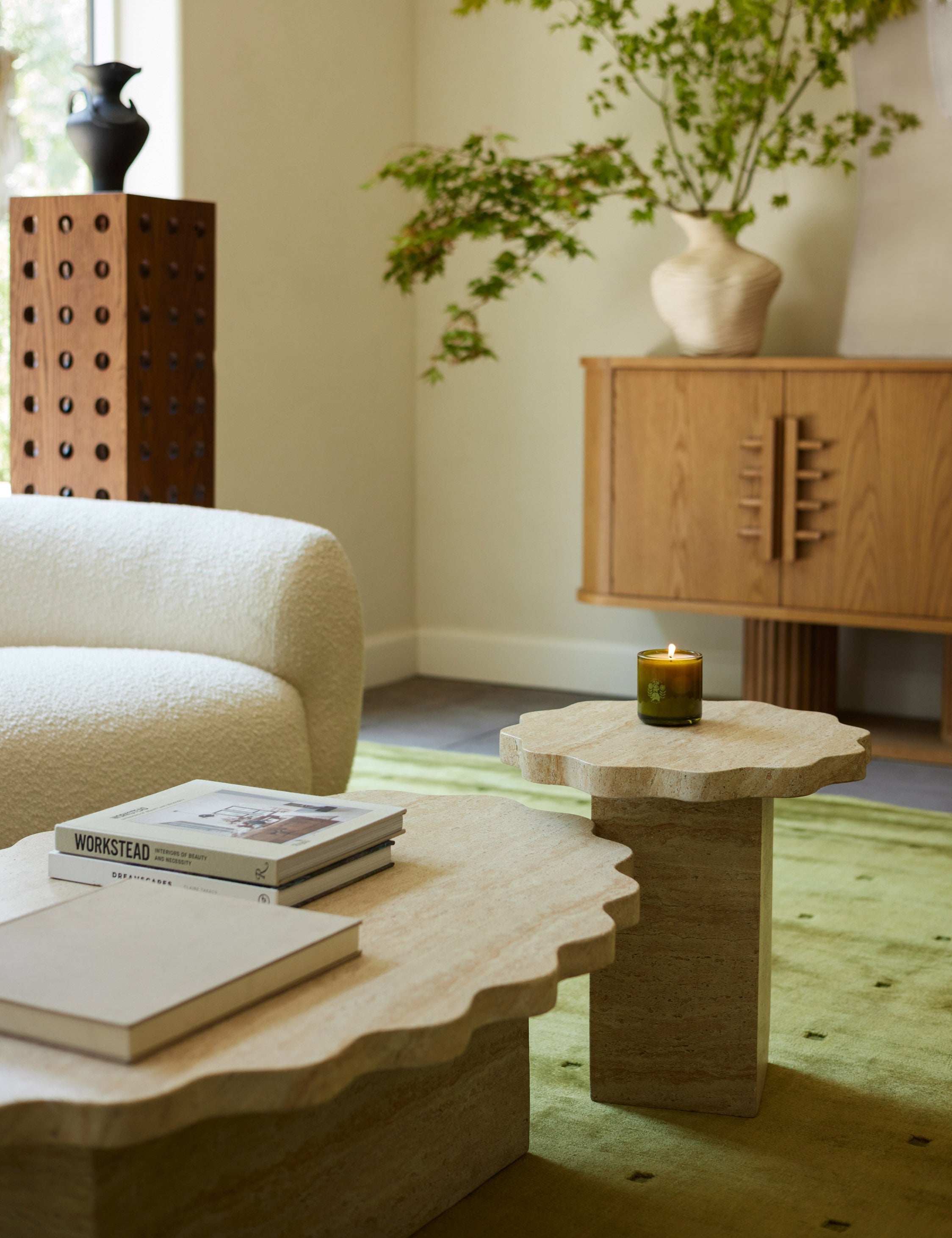 Lulu and Georgia Scalloped Indoor / Outdoor Side Table by Sarah Sherman Samuel - view 2