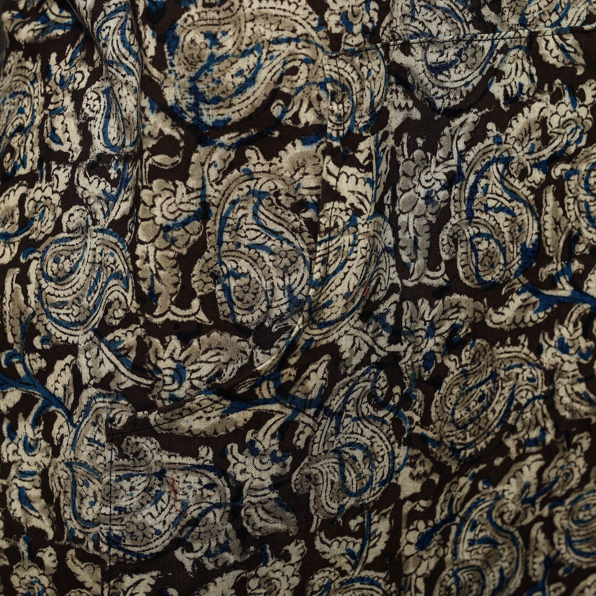 JALPARI Black - Kalamkari Block Print Cotton Apron with Pocket 34 - view 4