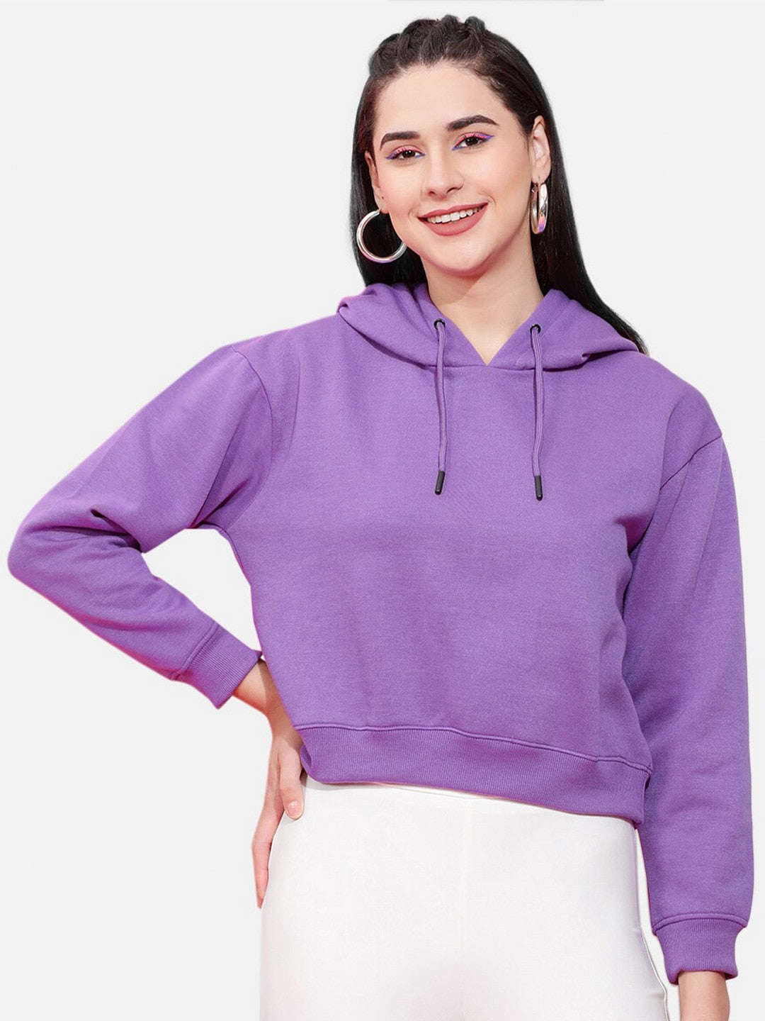 Freehand By The Indian Garage Co Women's Solid Regular Fit Sweatshirt
