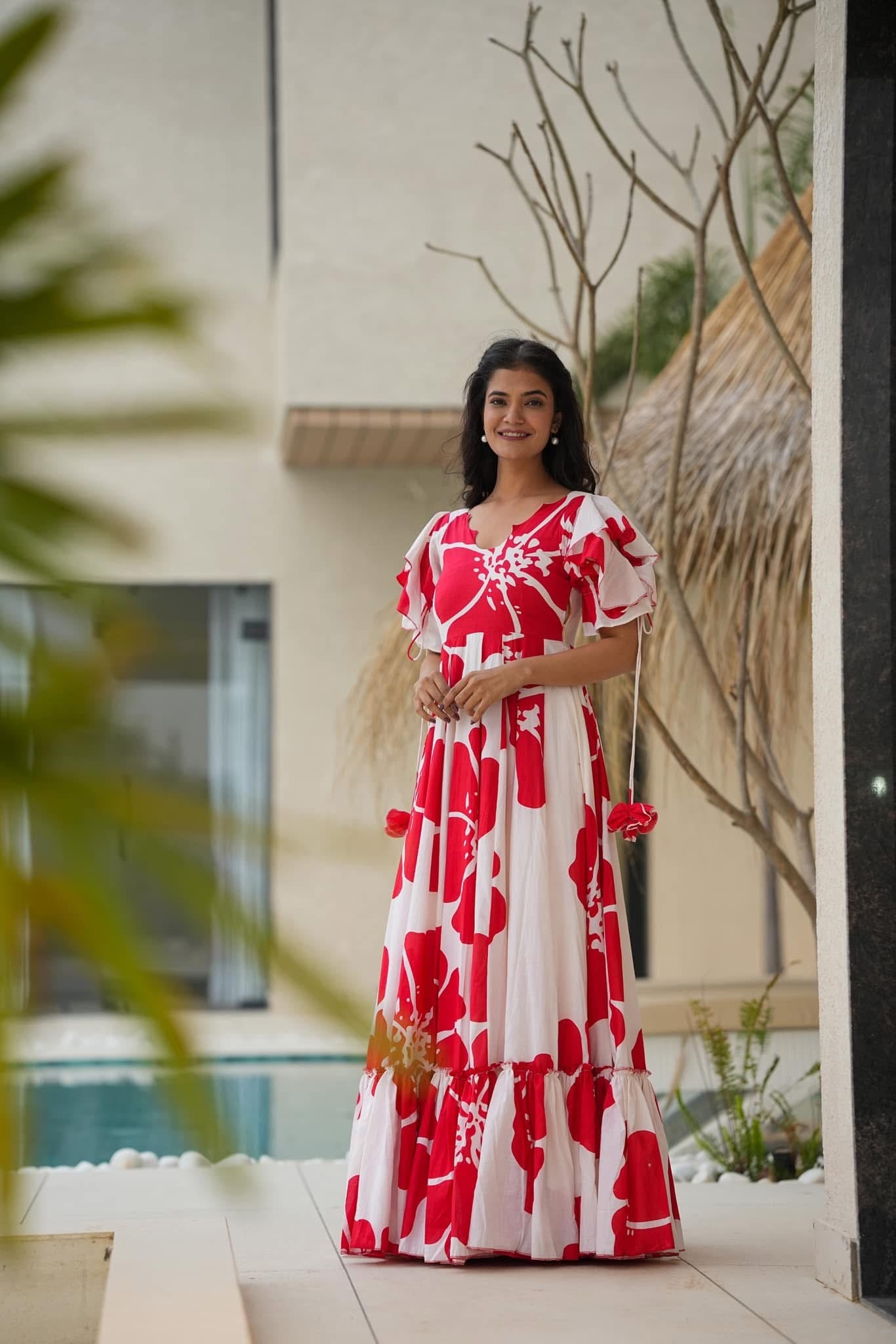 Idaho-o Endless red rose cotton maxi