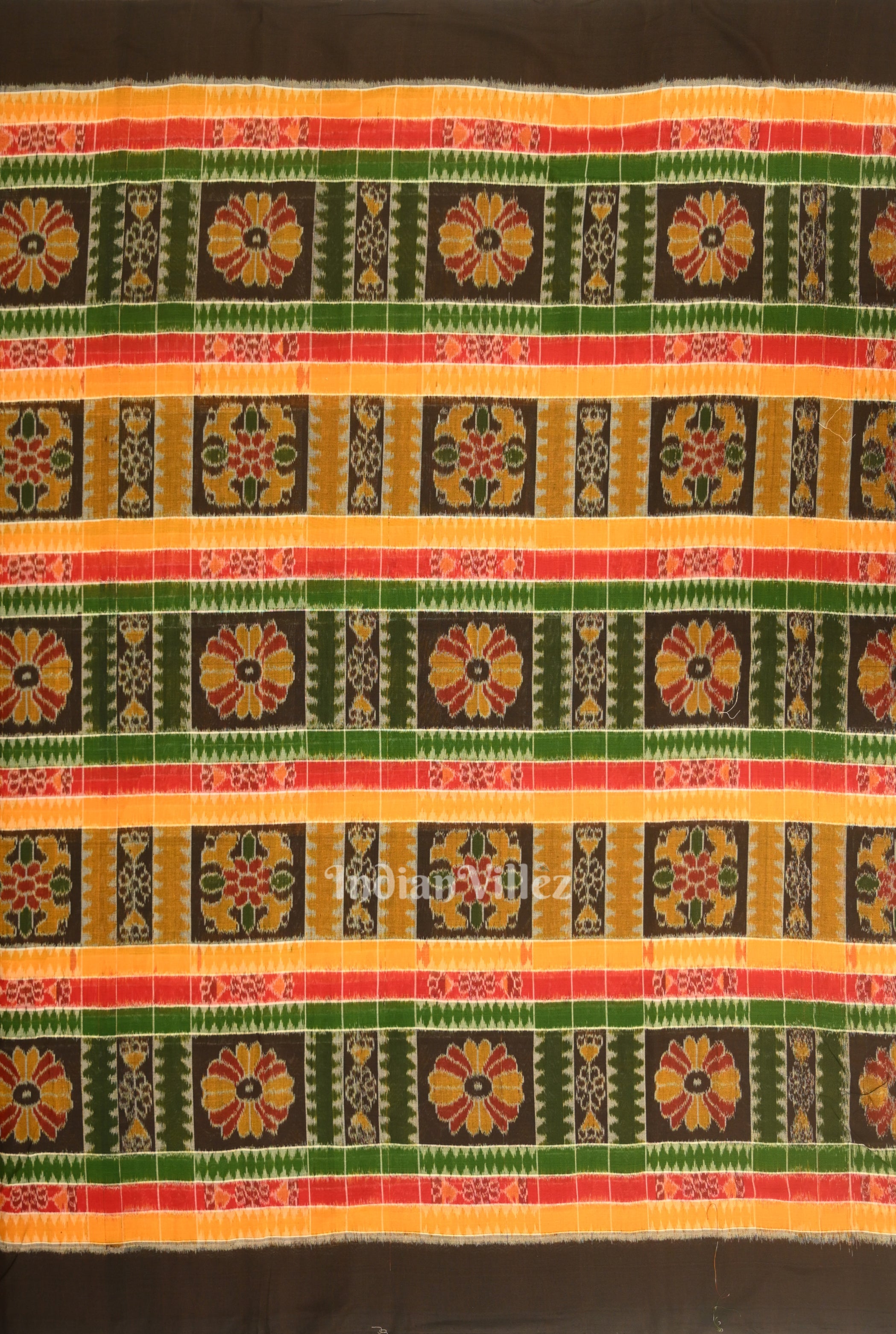 IndianVillèz Multicolored Utkal Laxmi Sambalpuri Cotton Fabric - view 3