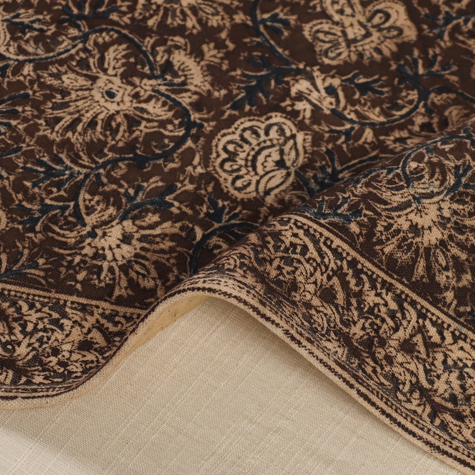 PITCHUKA SRINIVAS KALAMKARI PEDANA Brown - Original Pedana Kalamkari Block Printed Cotton Table Mat (18 x 13 in) 14 - view 3