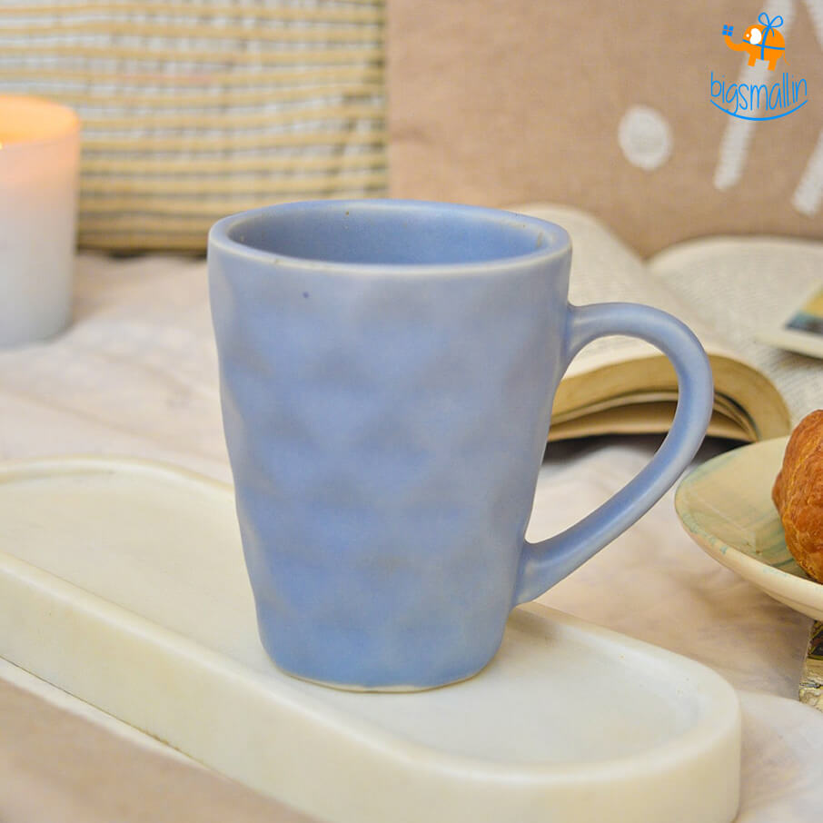Hollyhock Sky Blue Textured Mug