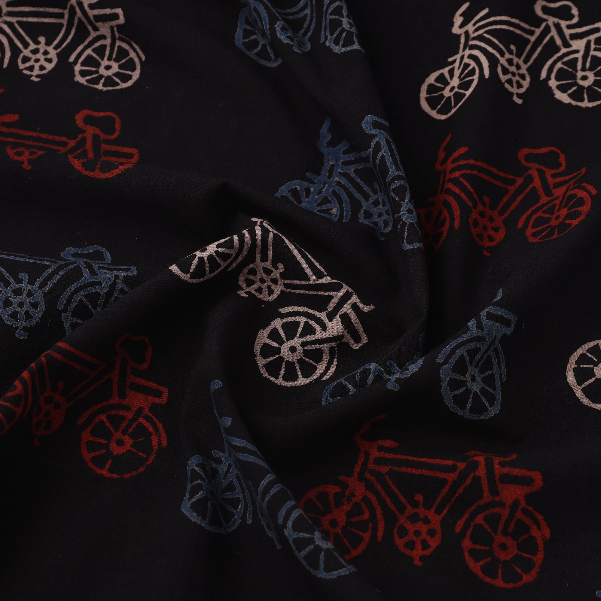 KACHCHH JI CHHAAP Black - Block Print Cotton Natural Dyed Ajrakh Fabric 24 - view 3