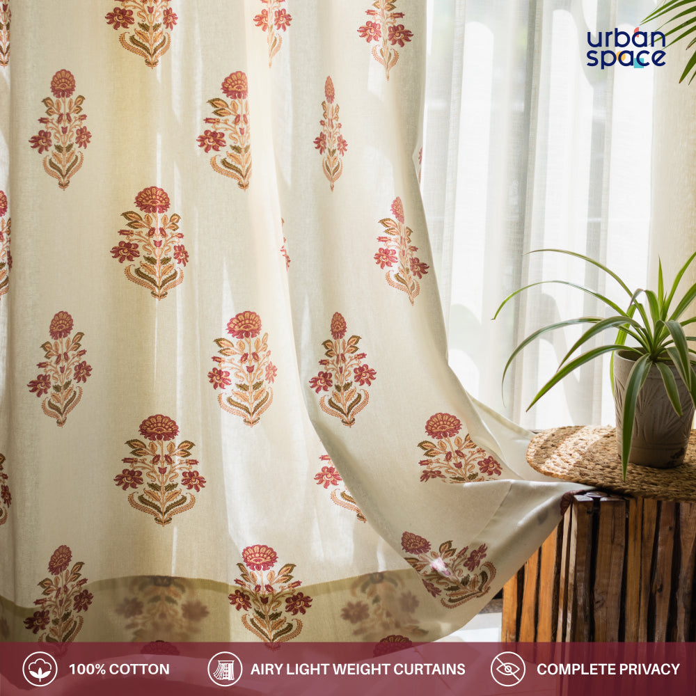 100 cotton room – Urban Space -Home Furnishing Store 100% Cotton Room Darkening Curtains, Pack of 2 Curtains - Liberty Maroon