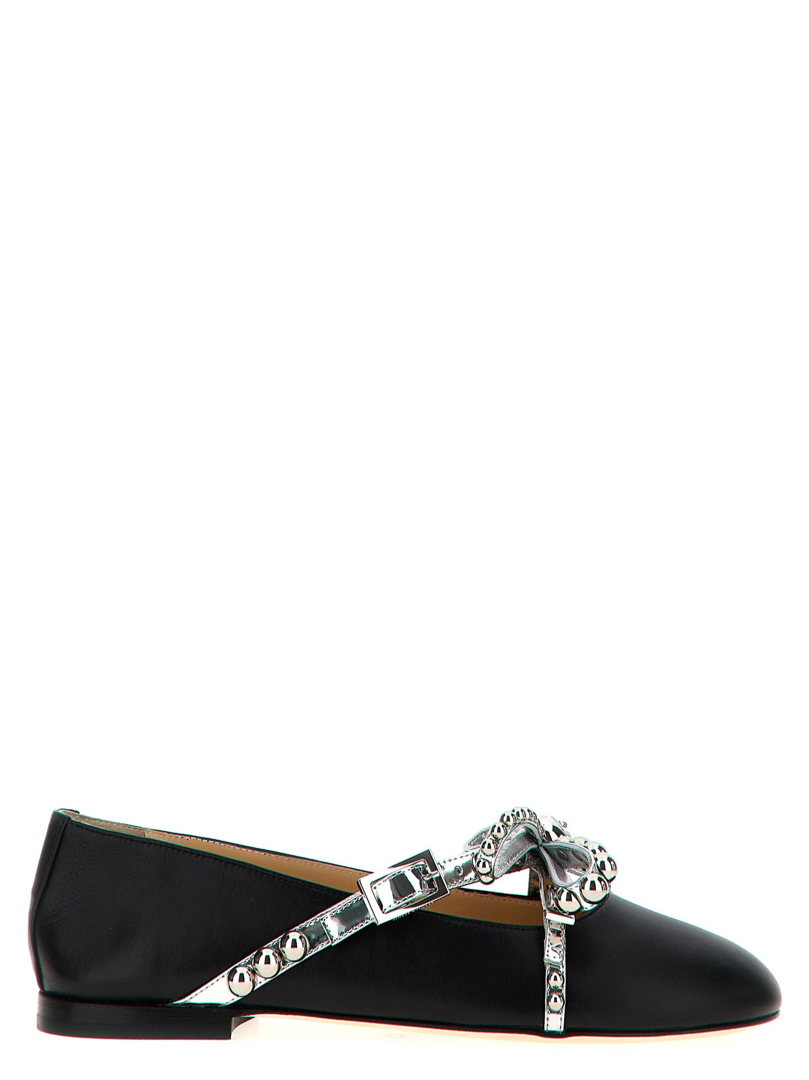Mach & Mach Crystal Studs Ballet Flats – 100% leather