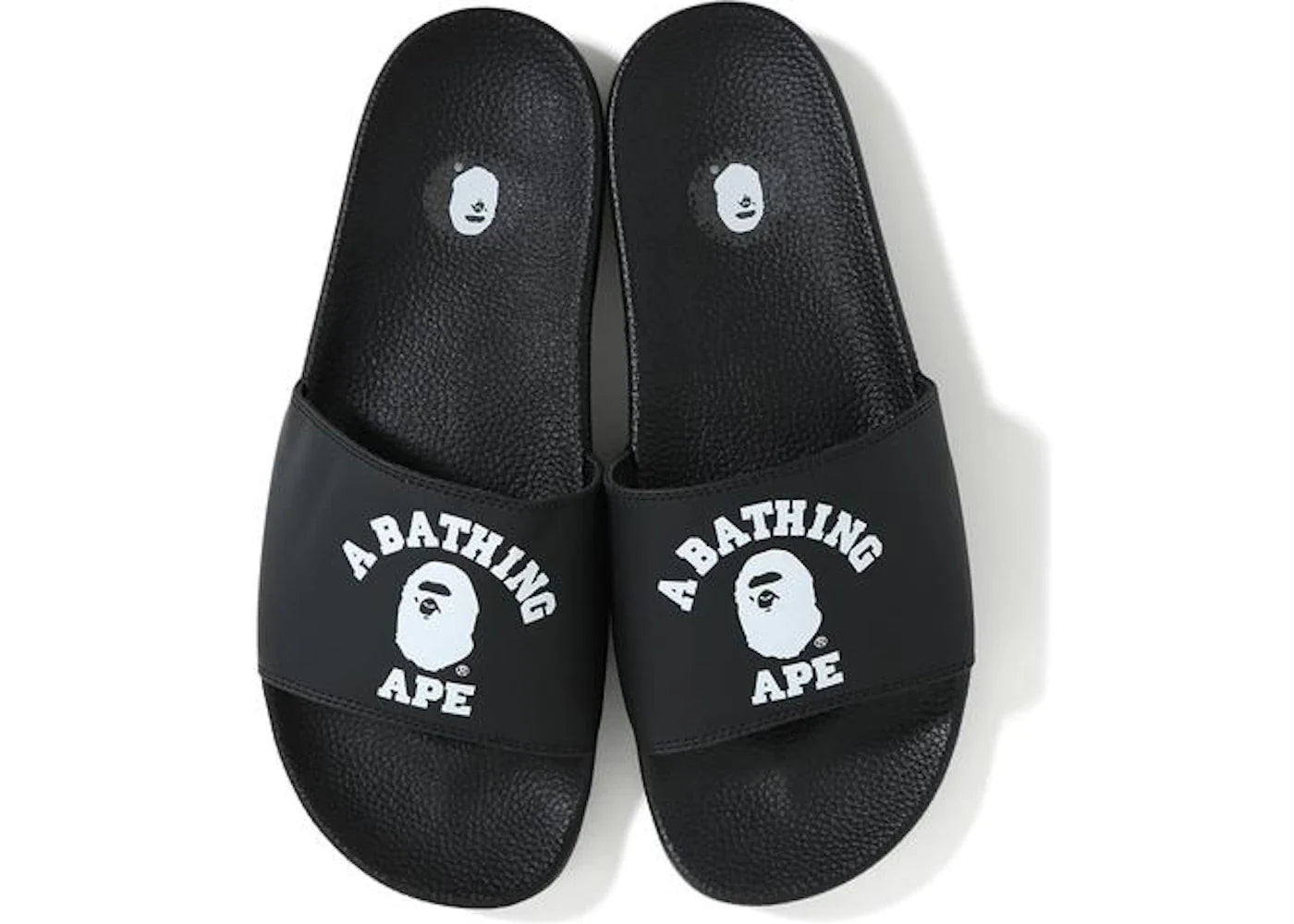 A Bathing Ape Bape Slide Ss19 College Logo Black