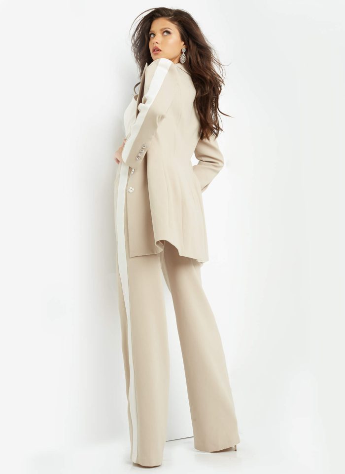 Jovani 07110 Long Two Piece Wide Leg Formal Pant Suit - view 2