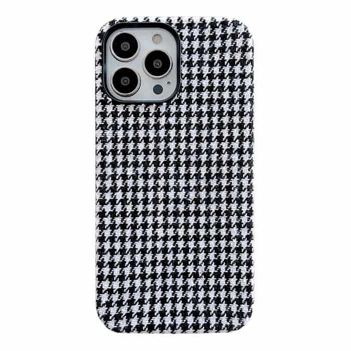 KShop iPhone 13 Fabric Case - Black Grid