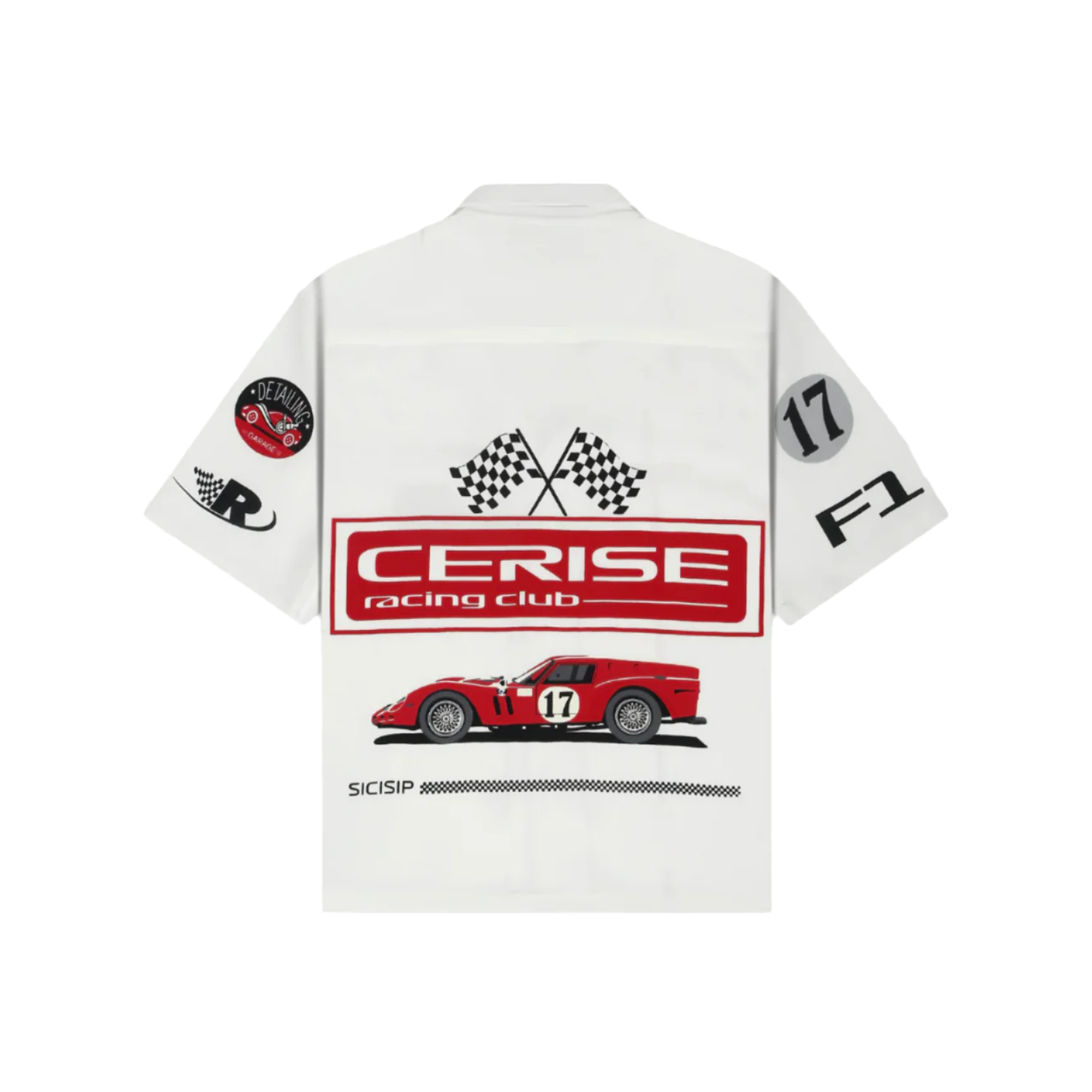 Cerise Clothing Redline Rush Bowling Shirt ( White )