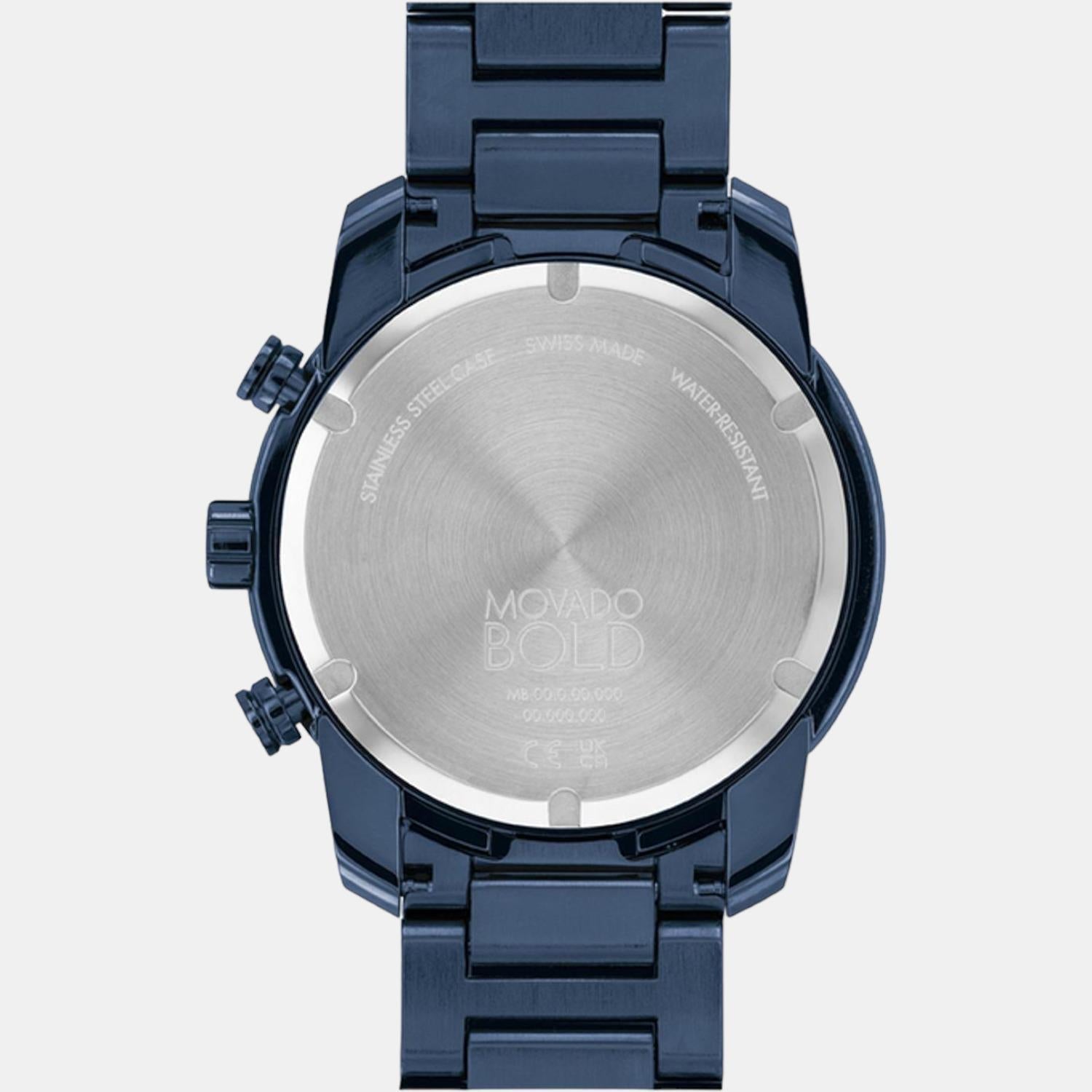 Movado Bold Men Quartz Blue Dial Analog Stainless Steel Watch 3600742 - view 2