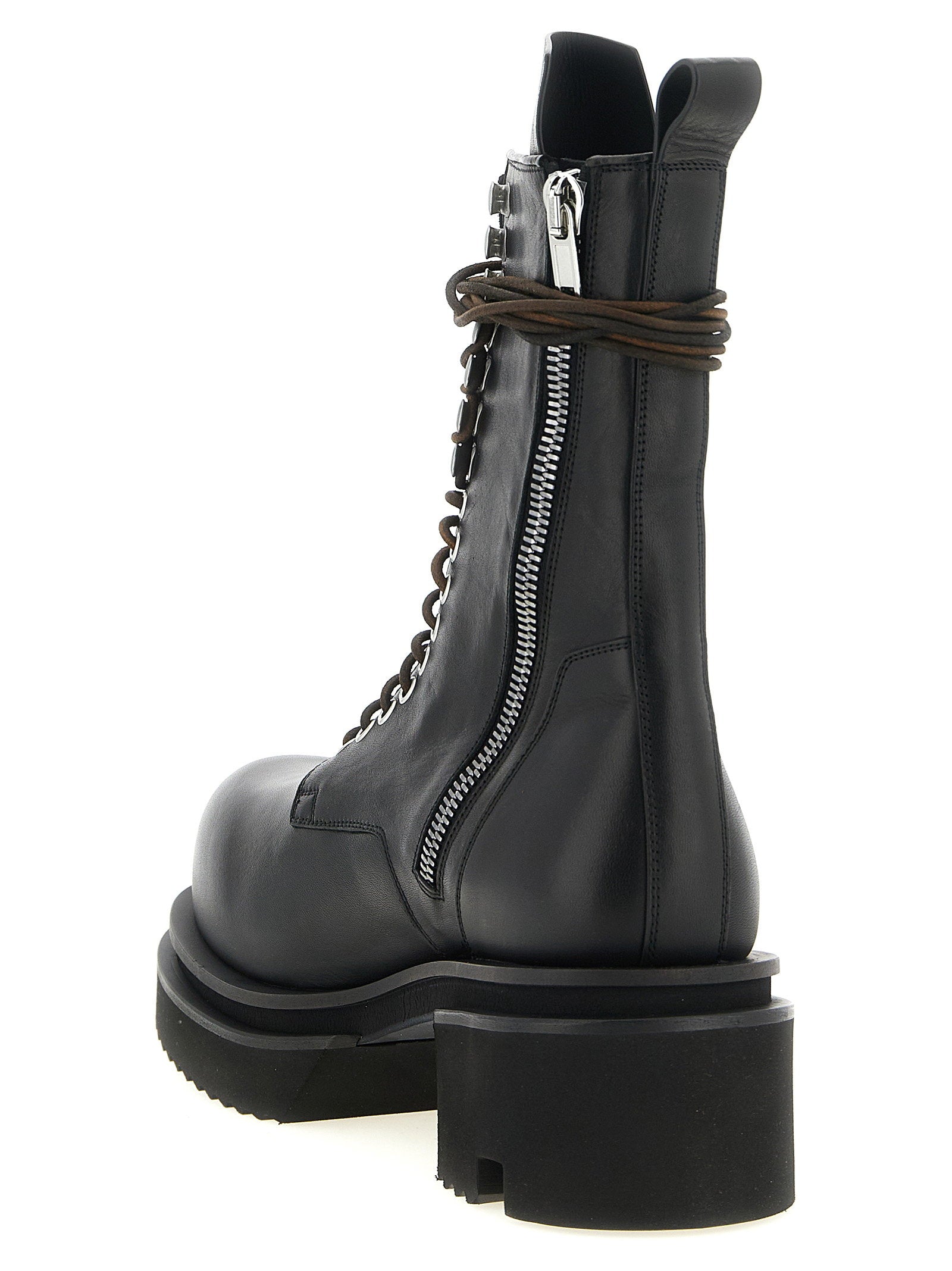 Rick Owens Lace Up Bogun Combat Boots - view 3