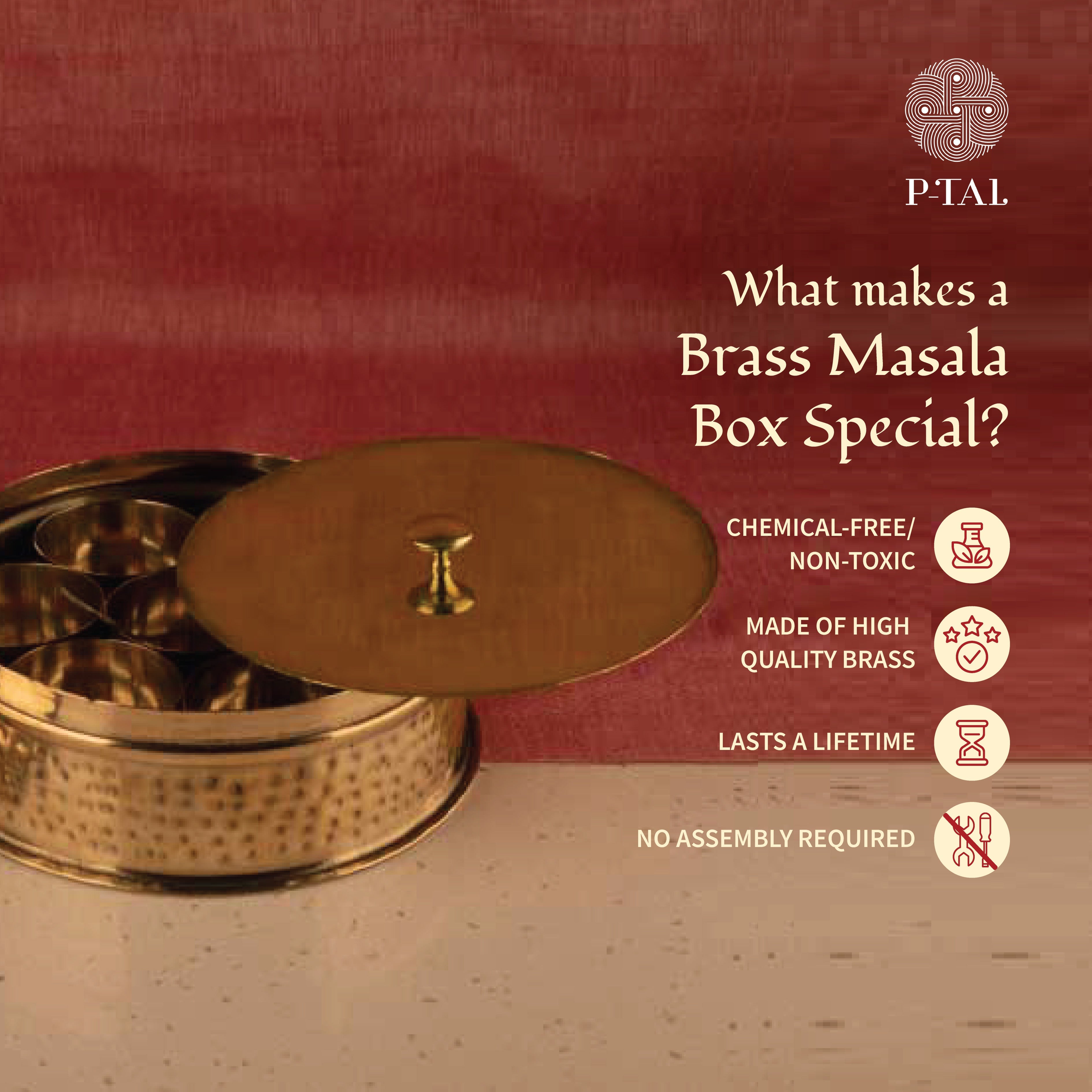 P-TAL Brass Masala Daani / Spice Box - view 2