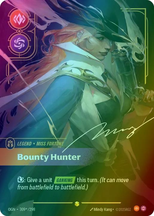 Bounty hunter miss – Riftbound Bounty Hunter (Miss Fortune) (Signature) - 309*/298 [Origins] [Foil]