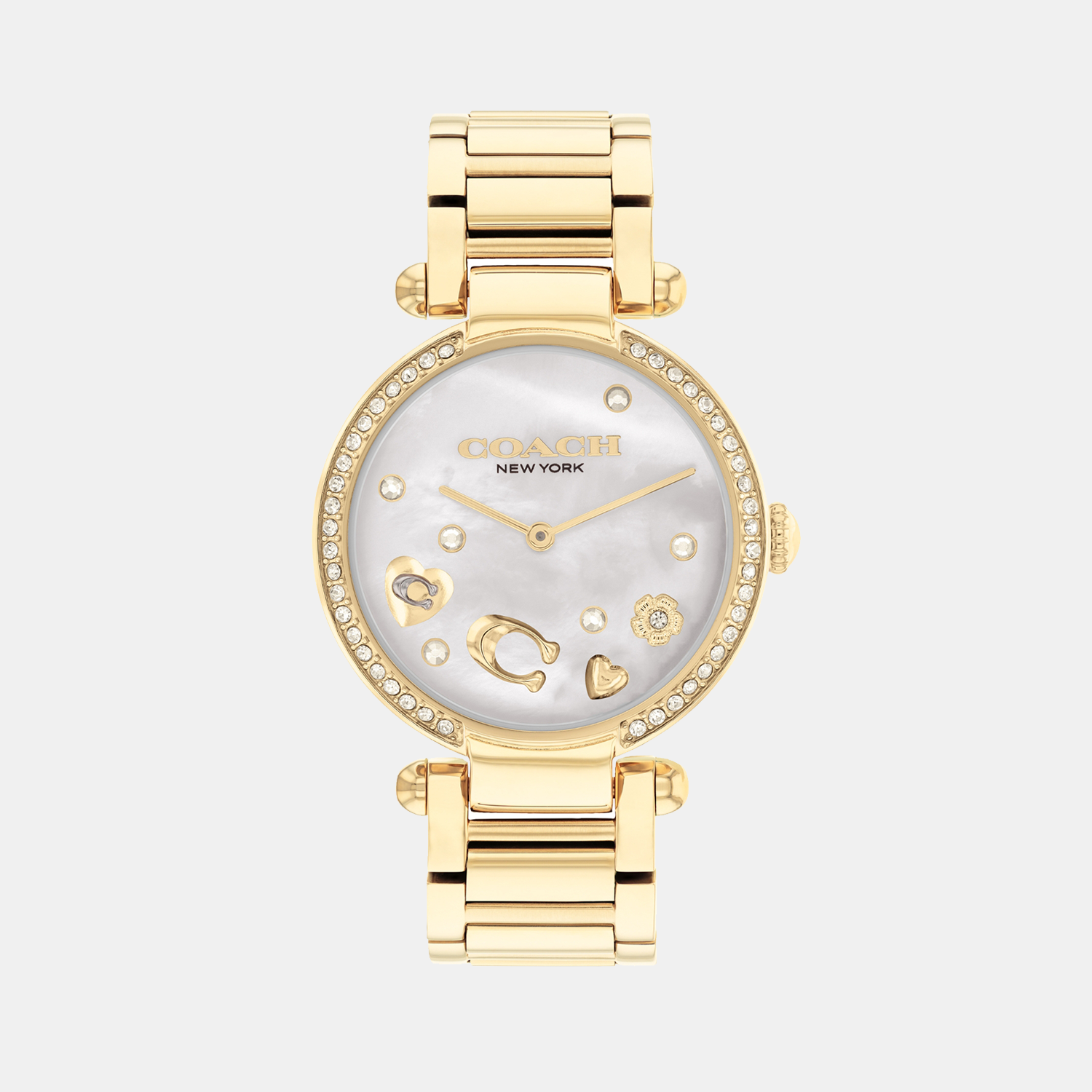 Coach Cary Women Quartz White Mother Of Pearl Dial Analog Stainless Steel Watch 14504265