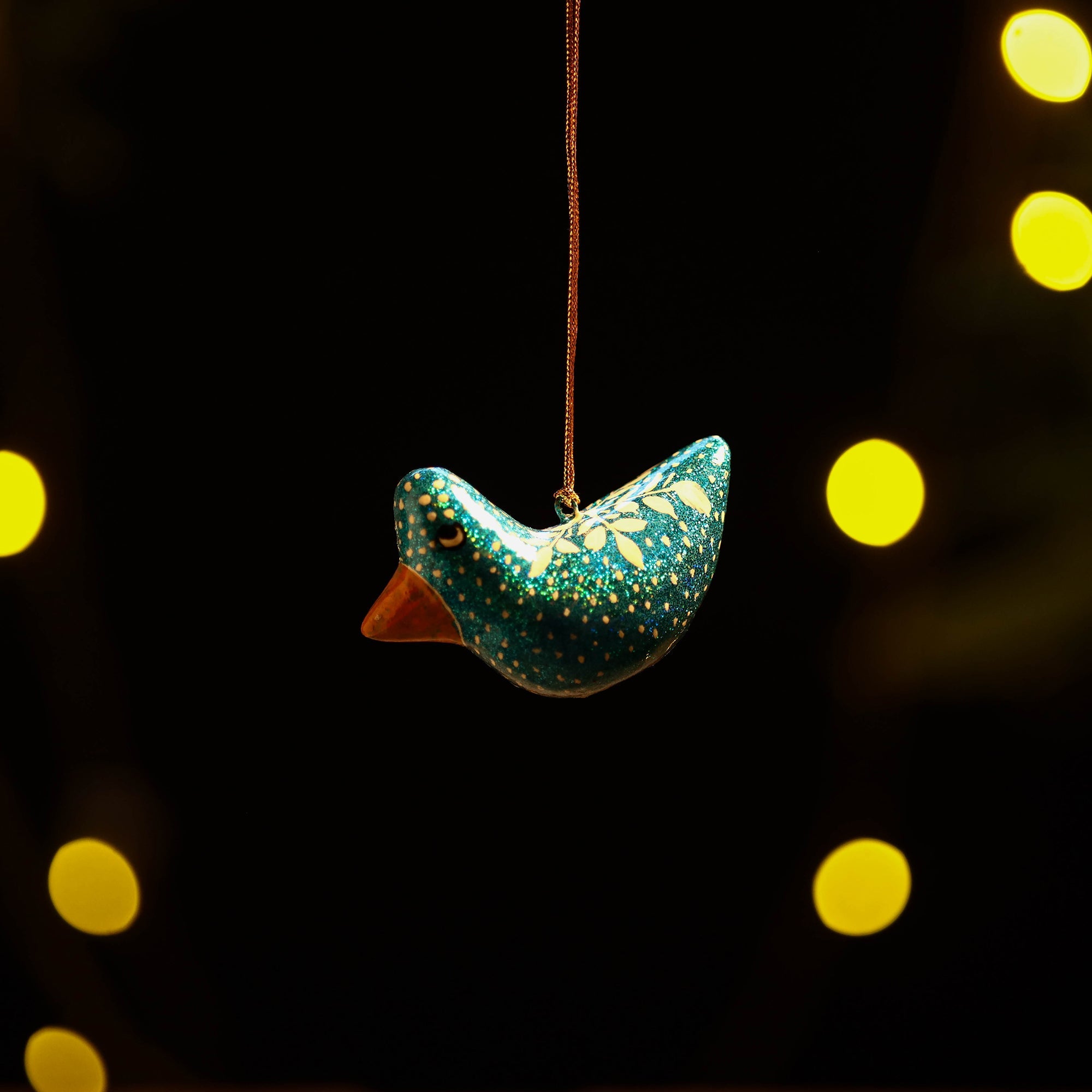 ZAHID HUSSAIN BHAT Bird - Kashmir Handpainted Christmas Decor Ornament 86
