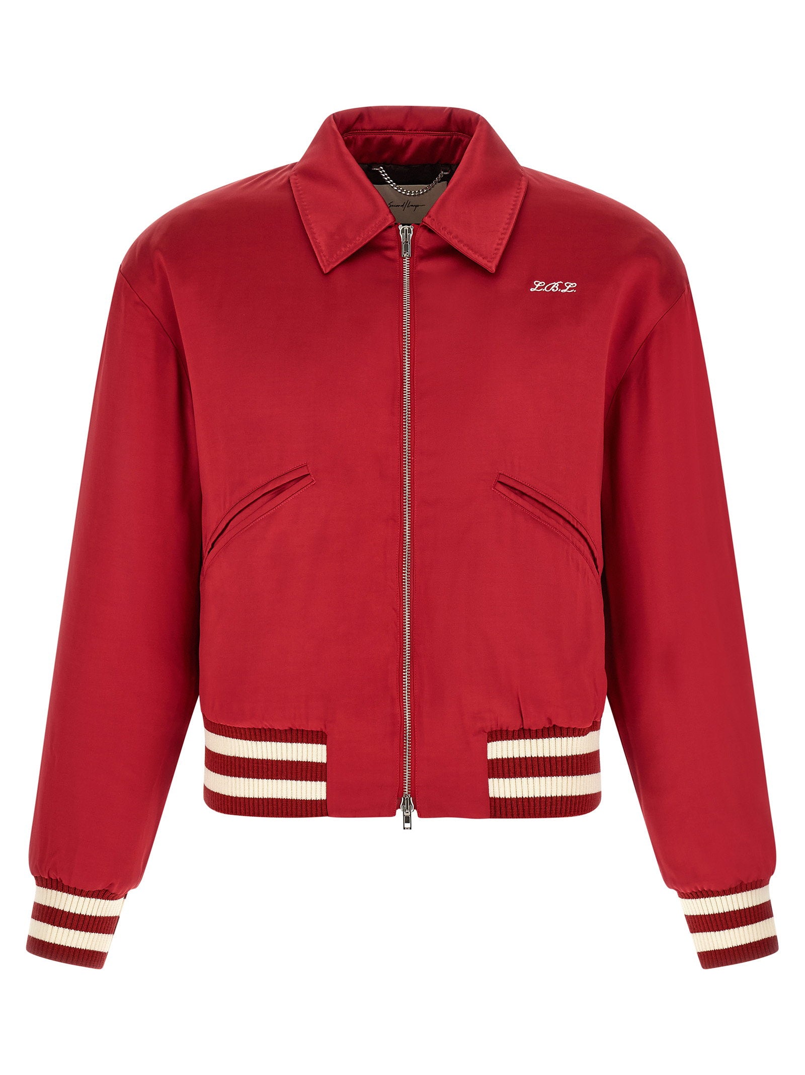 Second/Layer Aces Satin Club Bomber Jacket – 100% viscose