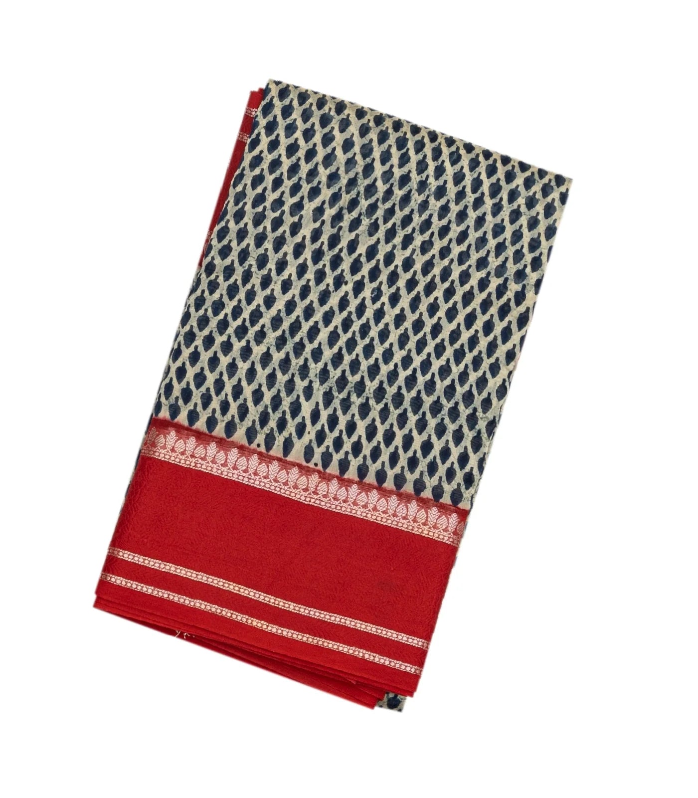 RmKV Cream Chanderi Cotton Saree With Printed Floral Buds