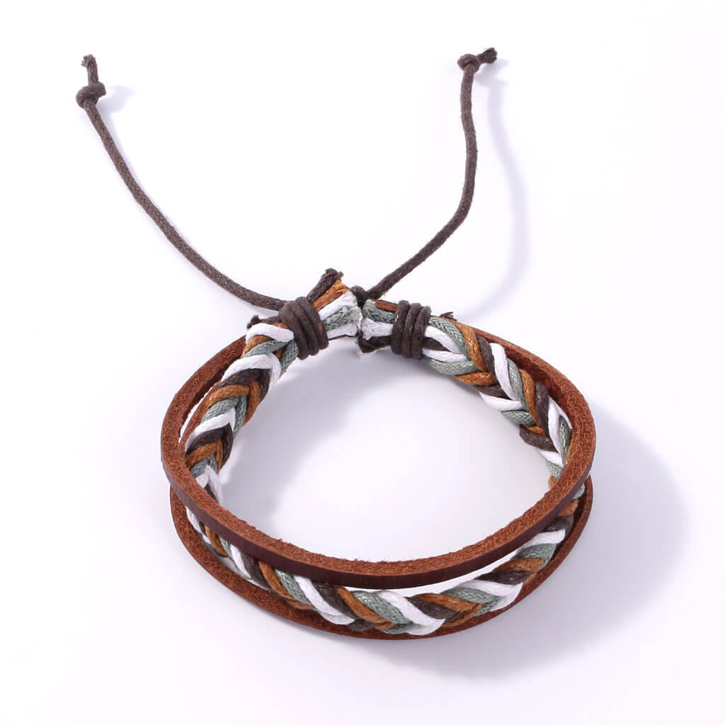 Bigsmall Leather Braided Bracelet - view 3