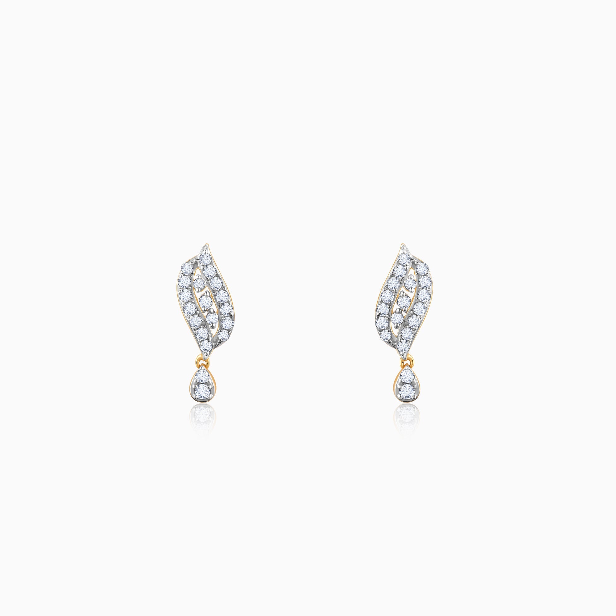 GIVA Jewellery Gold Opulent Halo Diamond Earrings