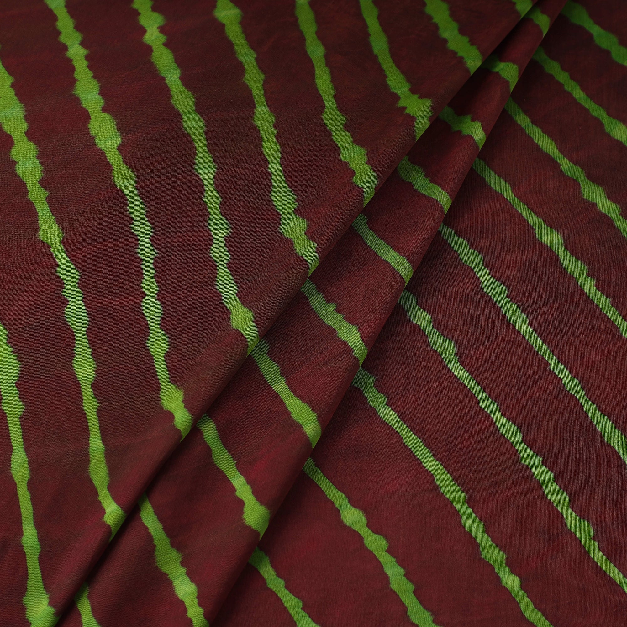 LEHARIYA BY BADSHAH MIYAN Brown - Multicolour Leheriya Tie-Dye Chanderi Silk Fabric 10 - view 2