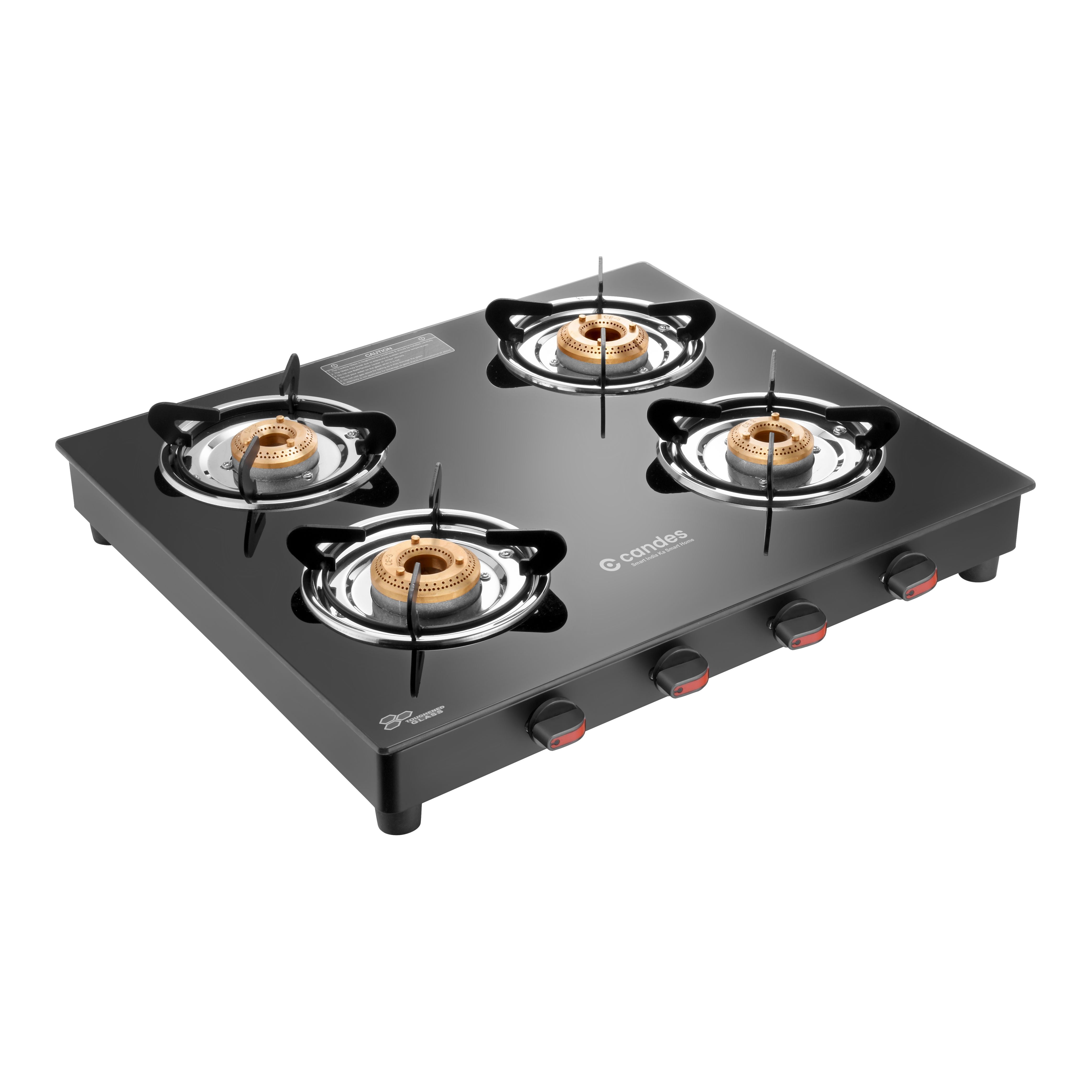 Candes-store Magma Glass Top 4 Burner Gas Stove (B2B)