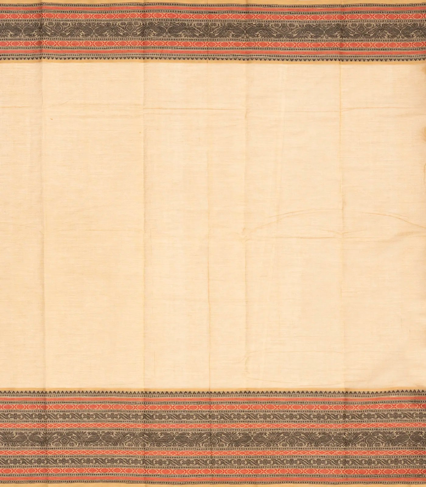 RmKV Taupe Handloom Kanchi Cotton Saree With Rudraksham Stripes - view 2