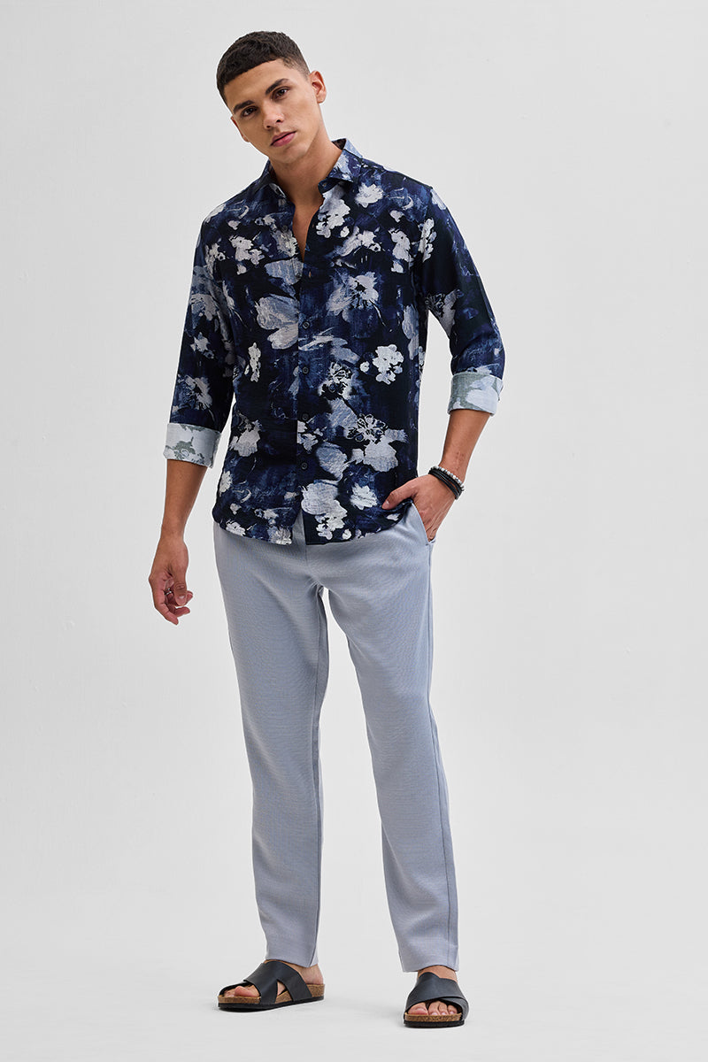 SNITCH Navy Textured Abstract Shirt - view 6