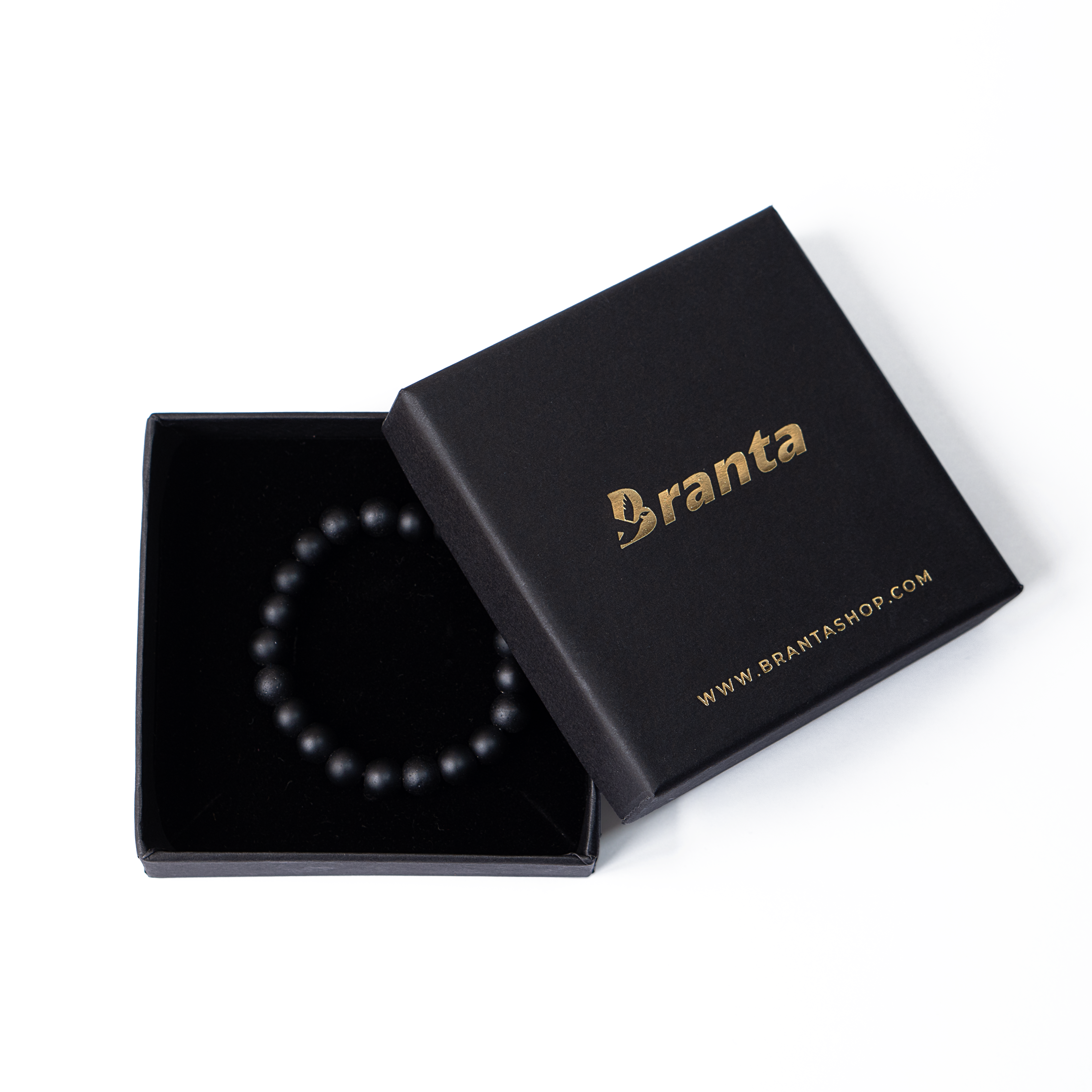 brantashop Matte Black Natural Crystals Bracelet For Men - view 3