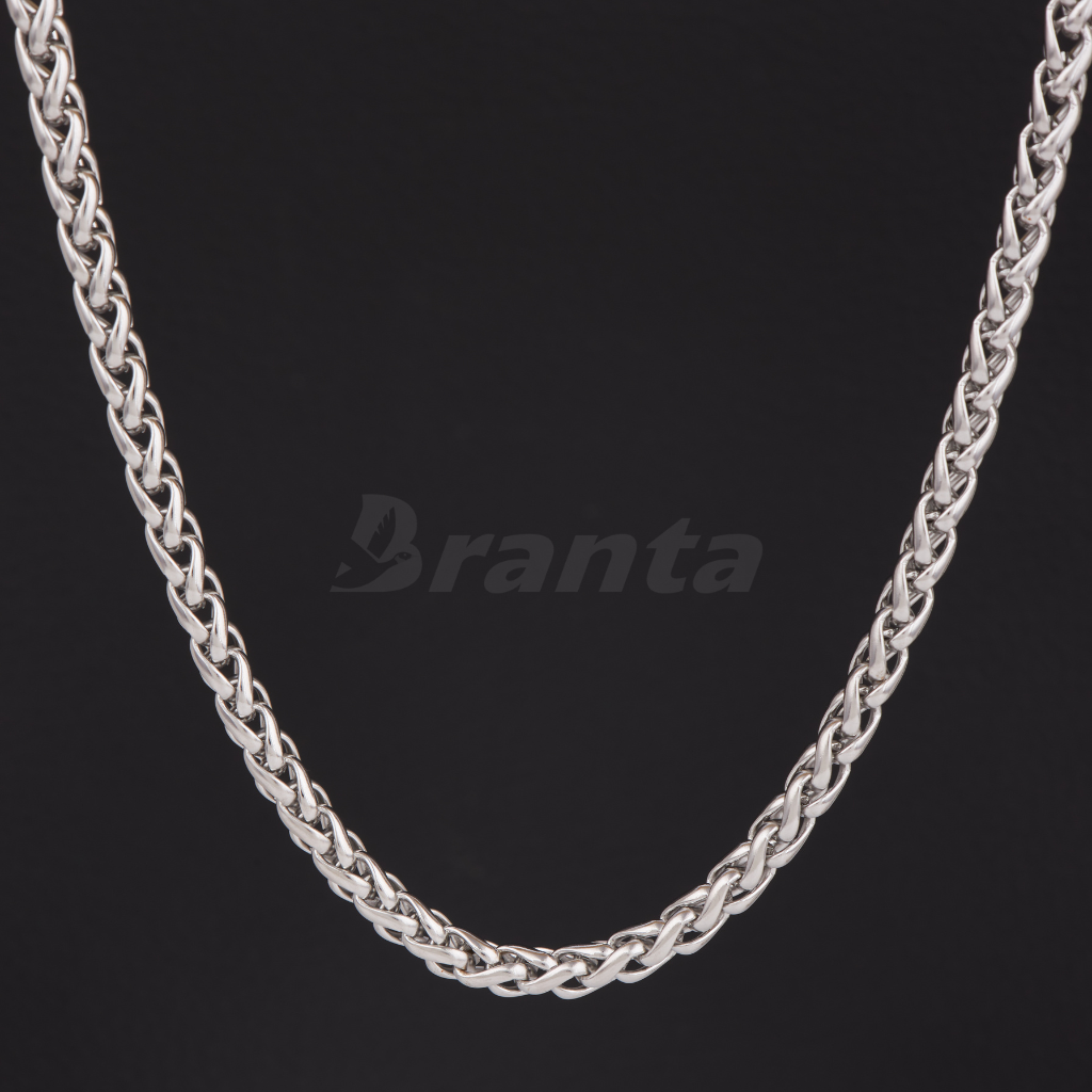 Branta Stainless Steel Twisted Necklace Chain for Men (21.5 Inch)