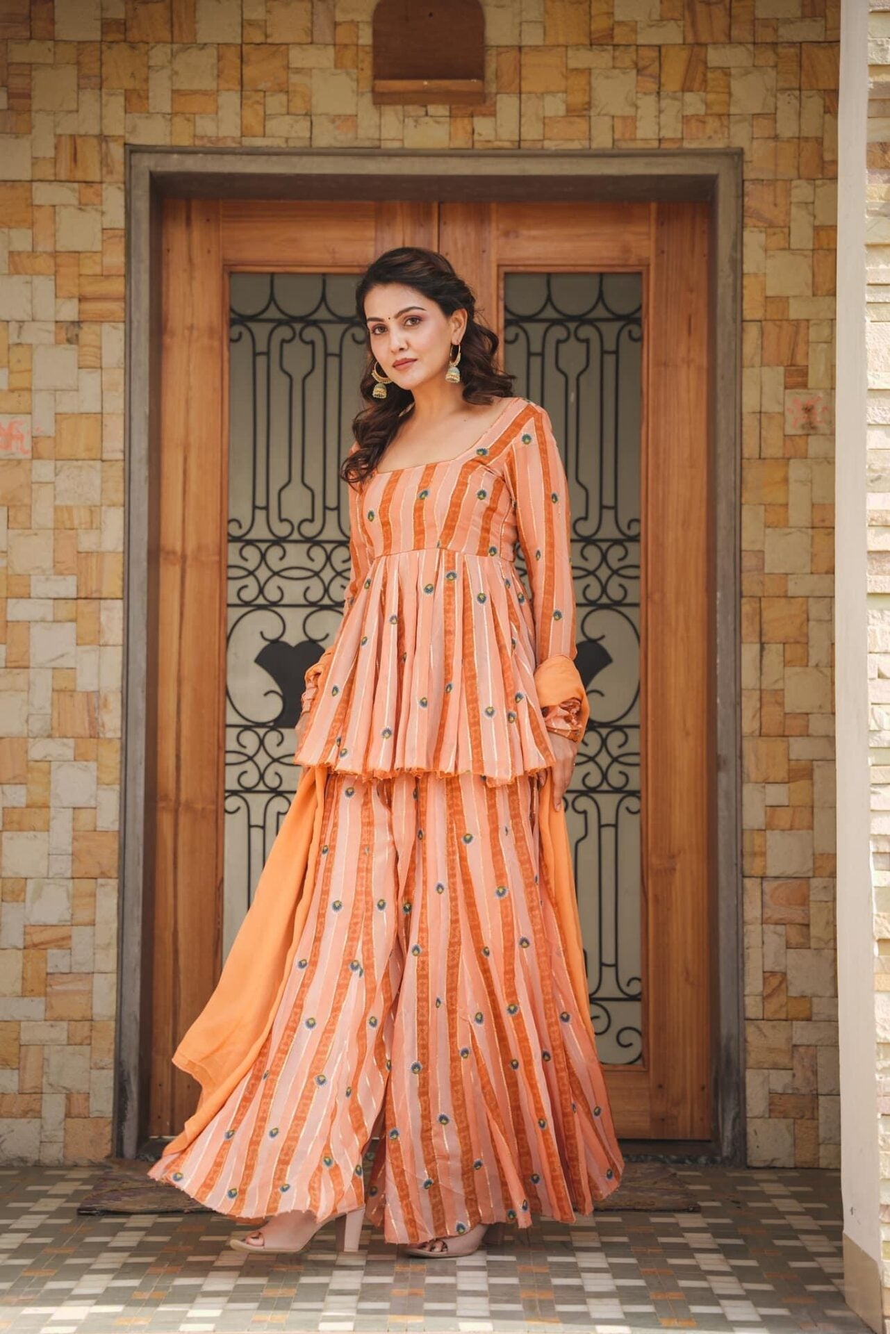 Idaho-o Darshi Georgette Kurta-palazzo Set - view 2