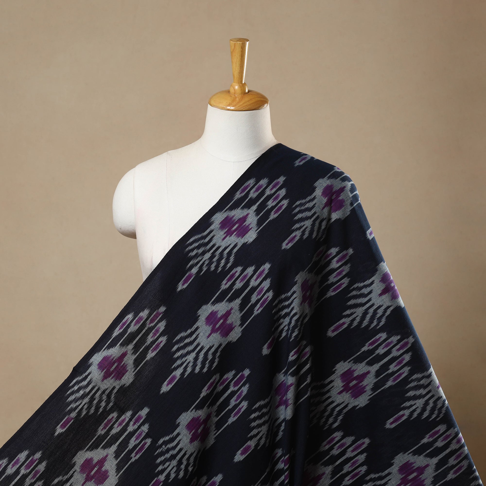 IKAT WEAVES BY EDEM CHANDANA Blue - Cotton Central Asian Pochampally Ikat Fabric 14