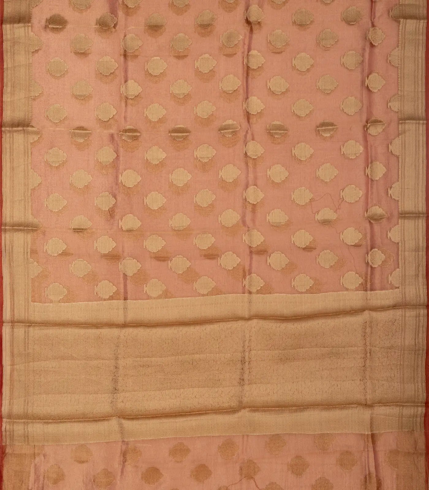 RmKV Peach Woven Tissue Saree With Floral Motifs - view 2