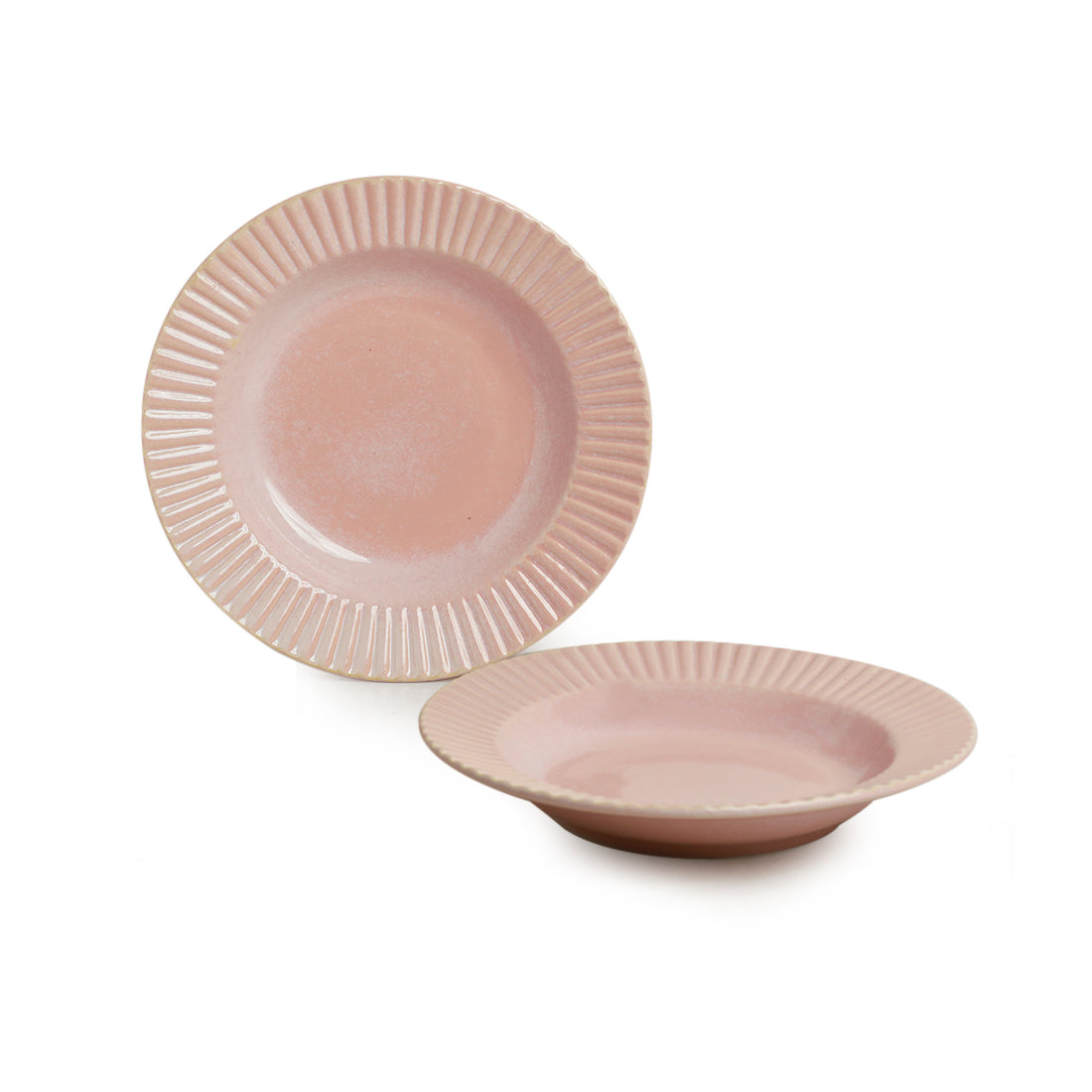 EXCLUSIVELANE 'Coral Reef' Dinner Plates In Ceramic (Set of 2, Hand Glazed Studio Pottery, Microwave Safe) - view 2