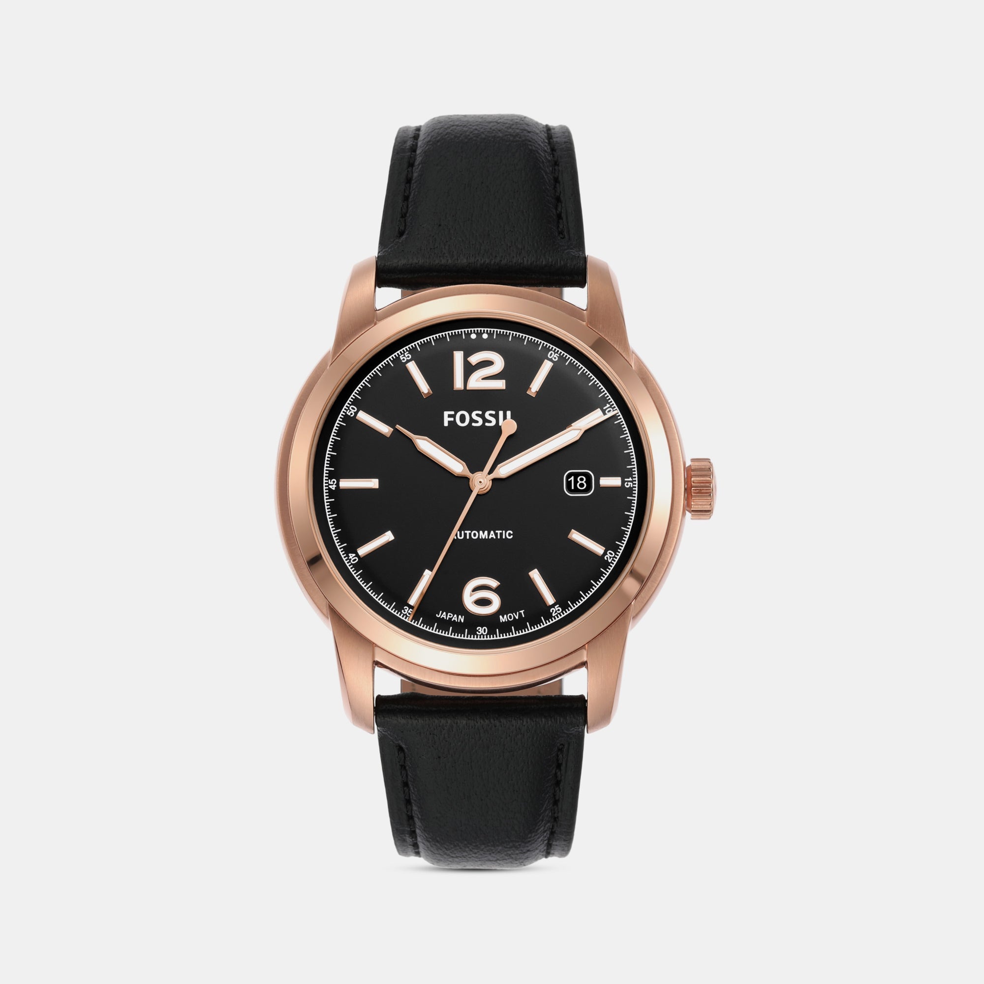 Fossil Heritage Men Automatic Black Dial Analog Leather Watch ME3222