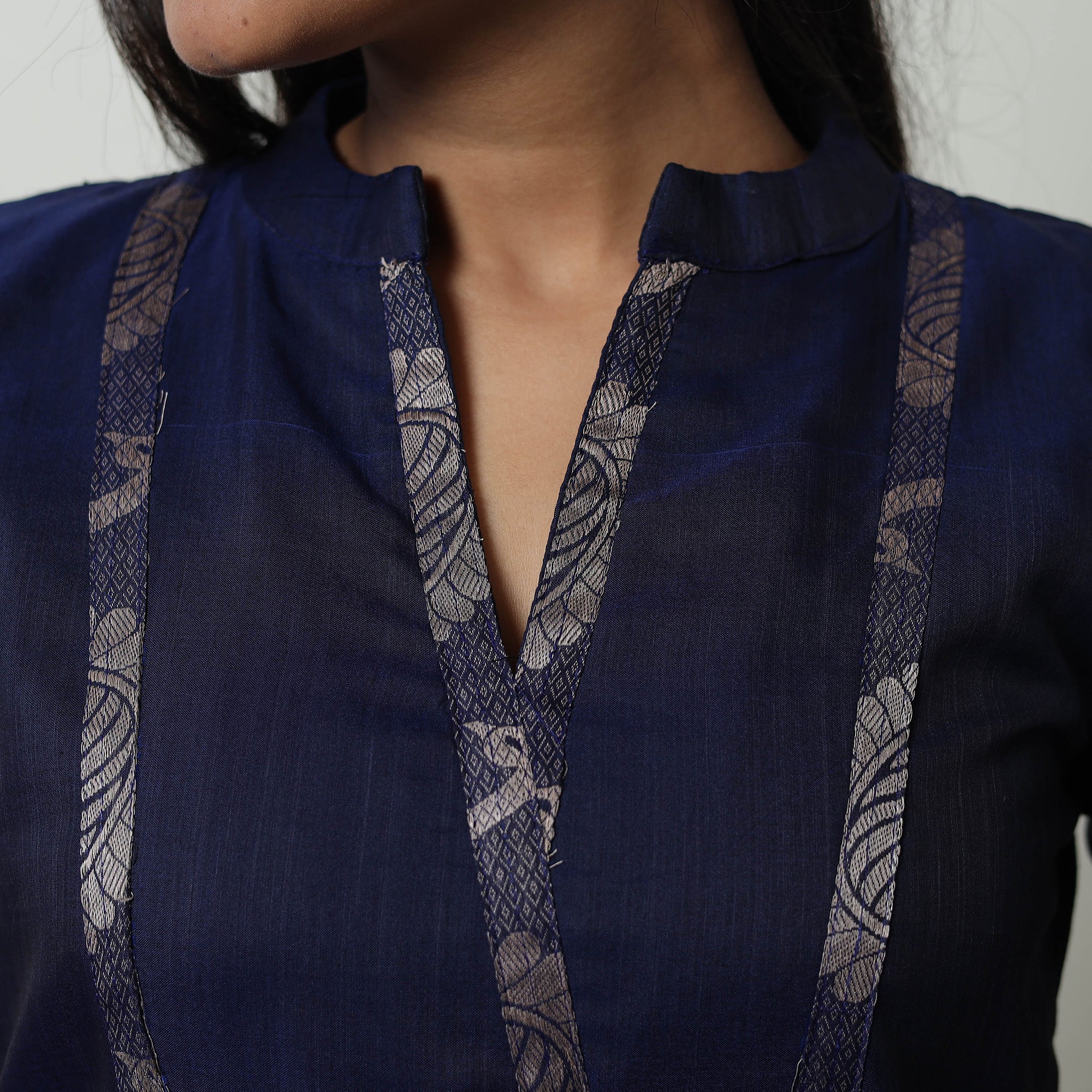 ITOKRI CASUALS Blue - Dharwad Mercerised Cotton Straight Kurta 21 - view 5