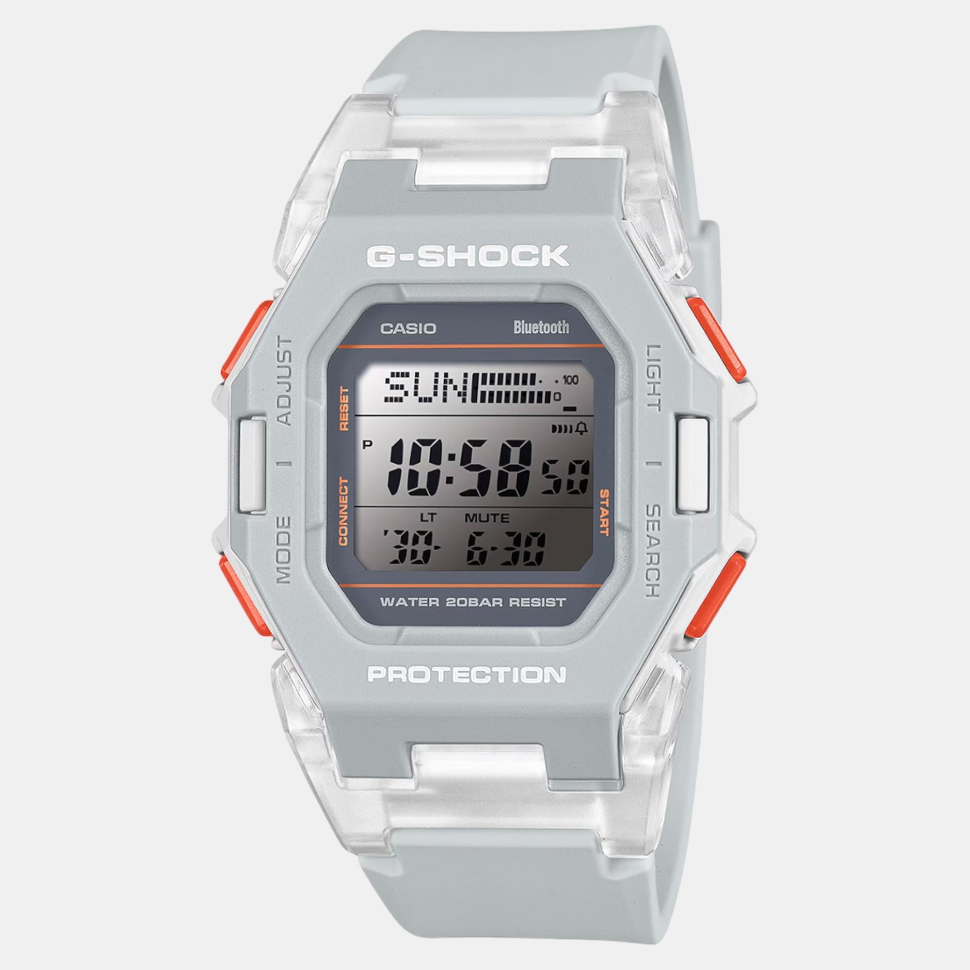 Casio G-Shock Men Quartz Grey Dial Digital Resin Watch G1556