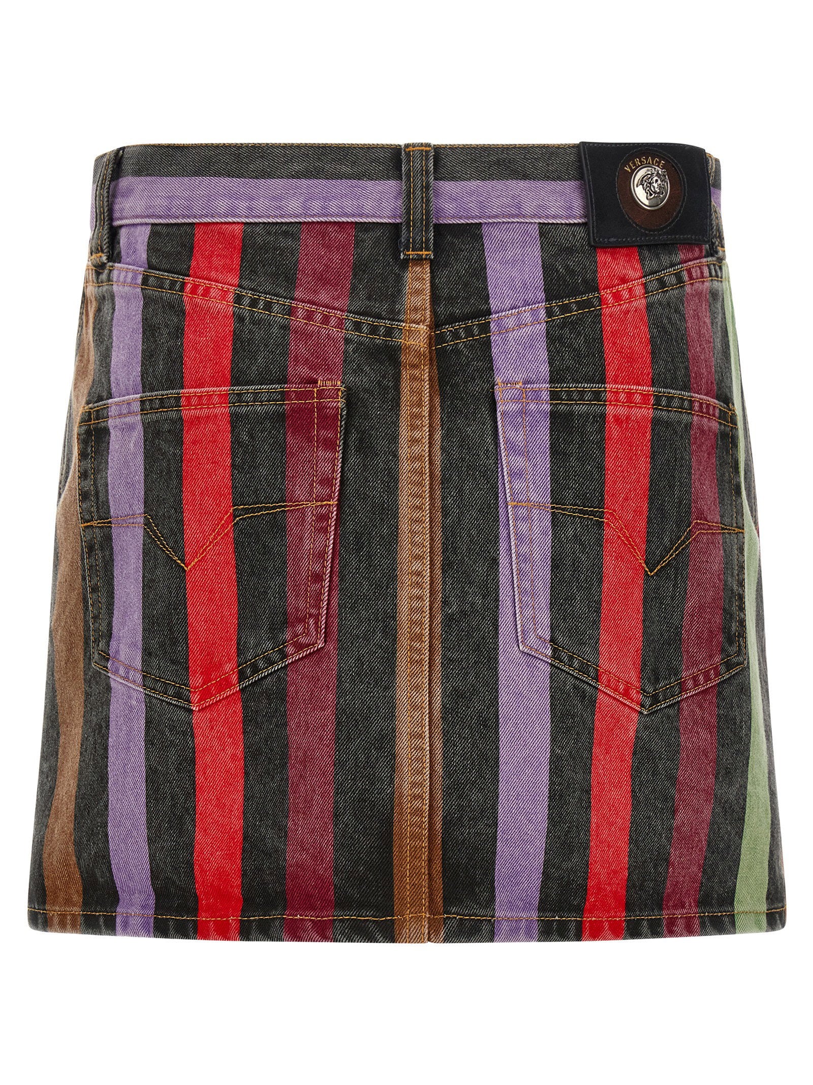Versace Striped Denim Skirt – 100% cotton - view 2