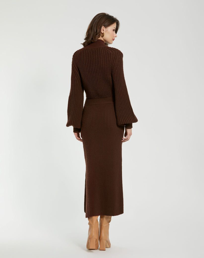 Mac Duggal K10060 Long Sleeve Fitted Formal Midi Length Evening Dress - view 2