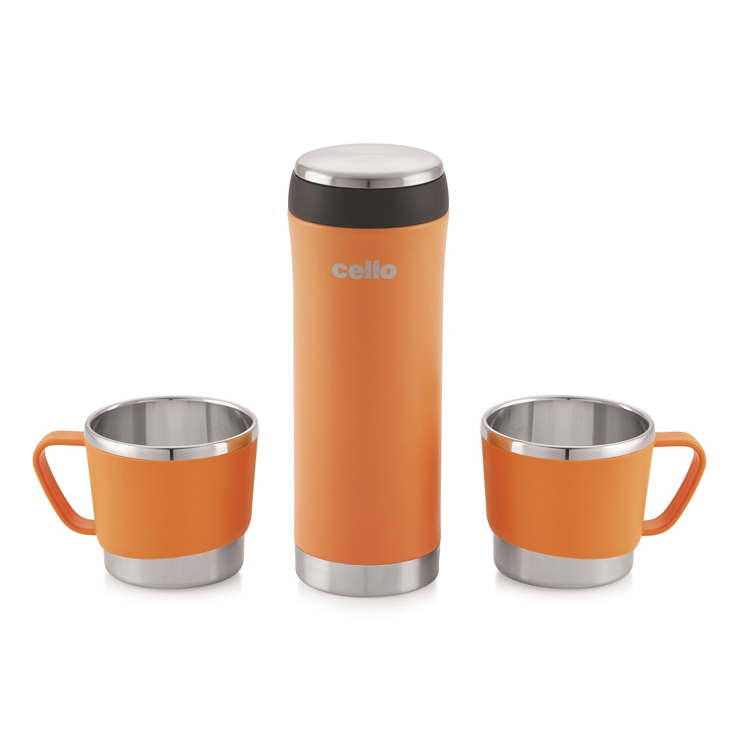 Cello My Cup Vacusteel Flask with Mugs Gift Set, 3 Pieces - view 3