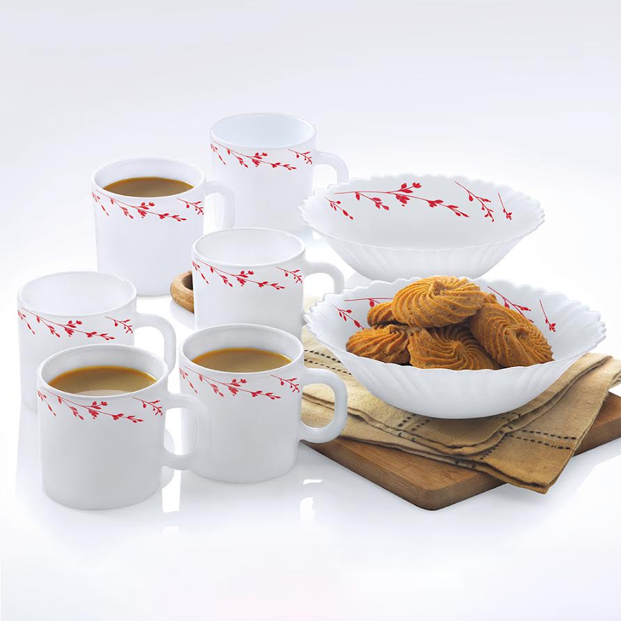 My Borosil Larah by Borosil Vintage Snack Set w Mugs