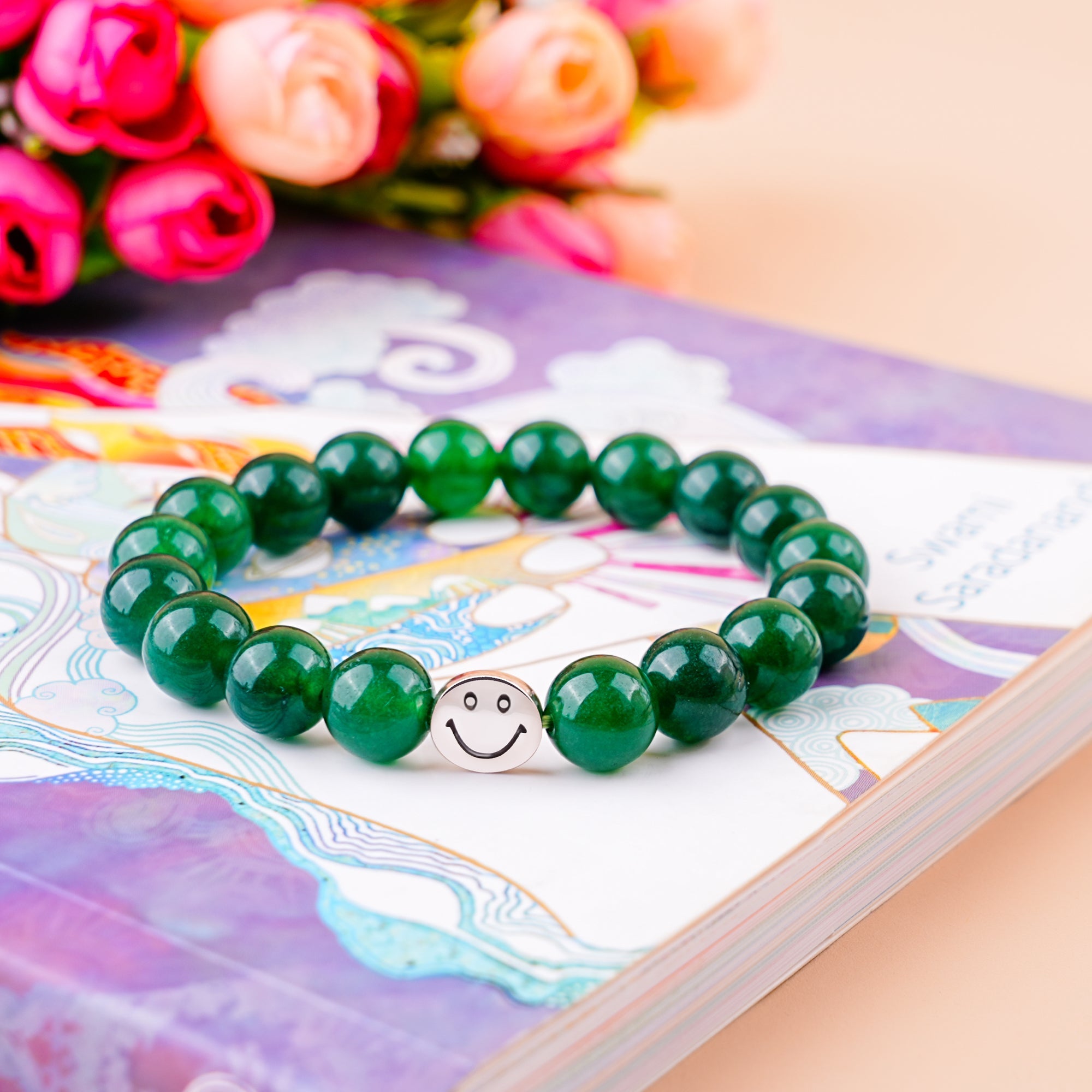 Gemsmantra Smile Bracelet - Green Jade