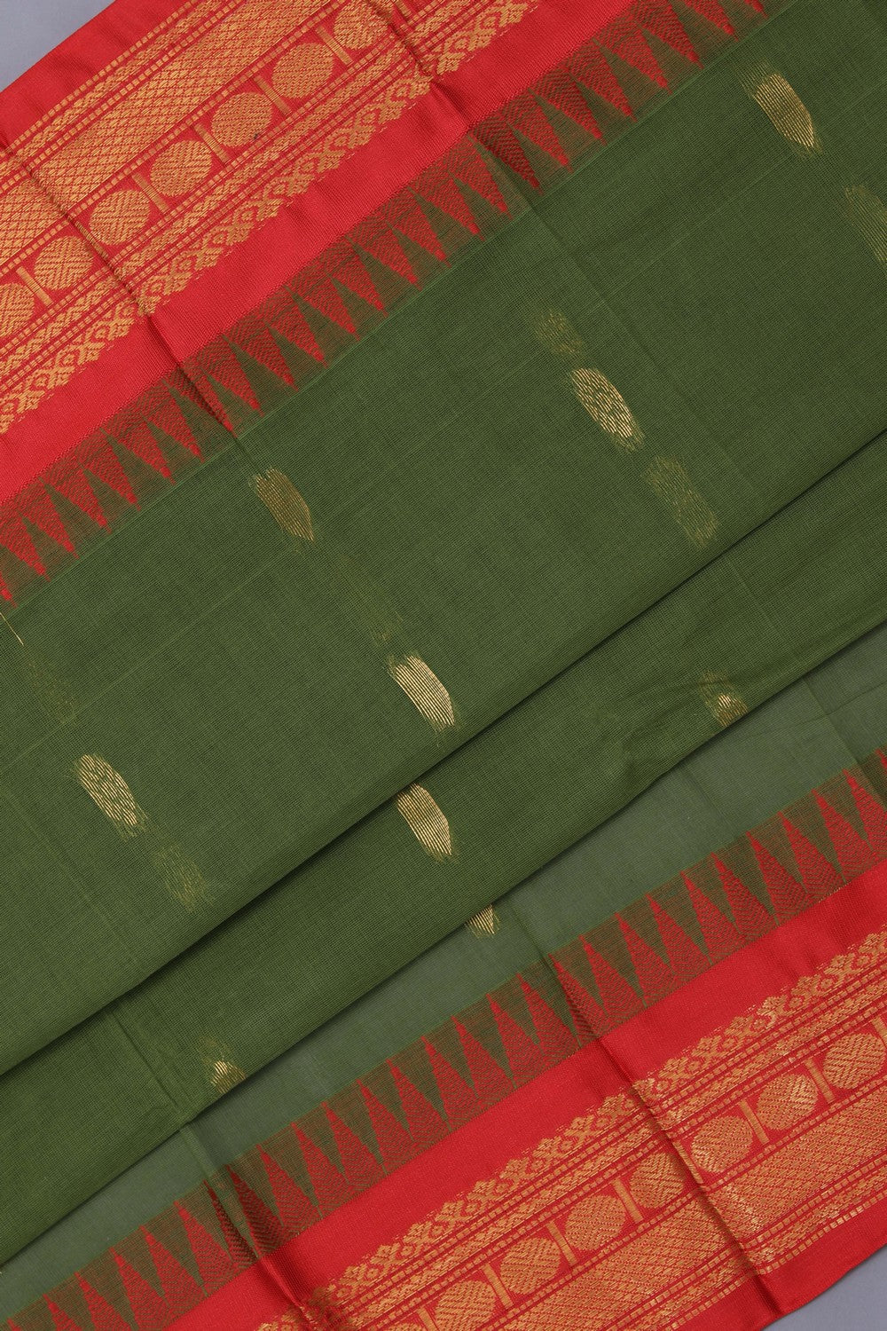 Kalanjali Gadwal Cotton Green Saree – Women's - view 2