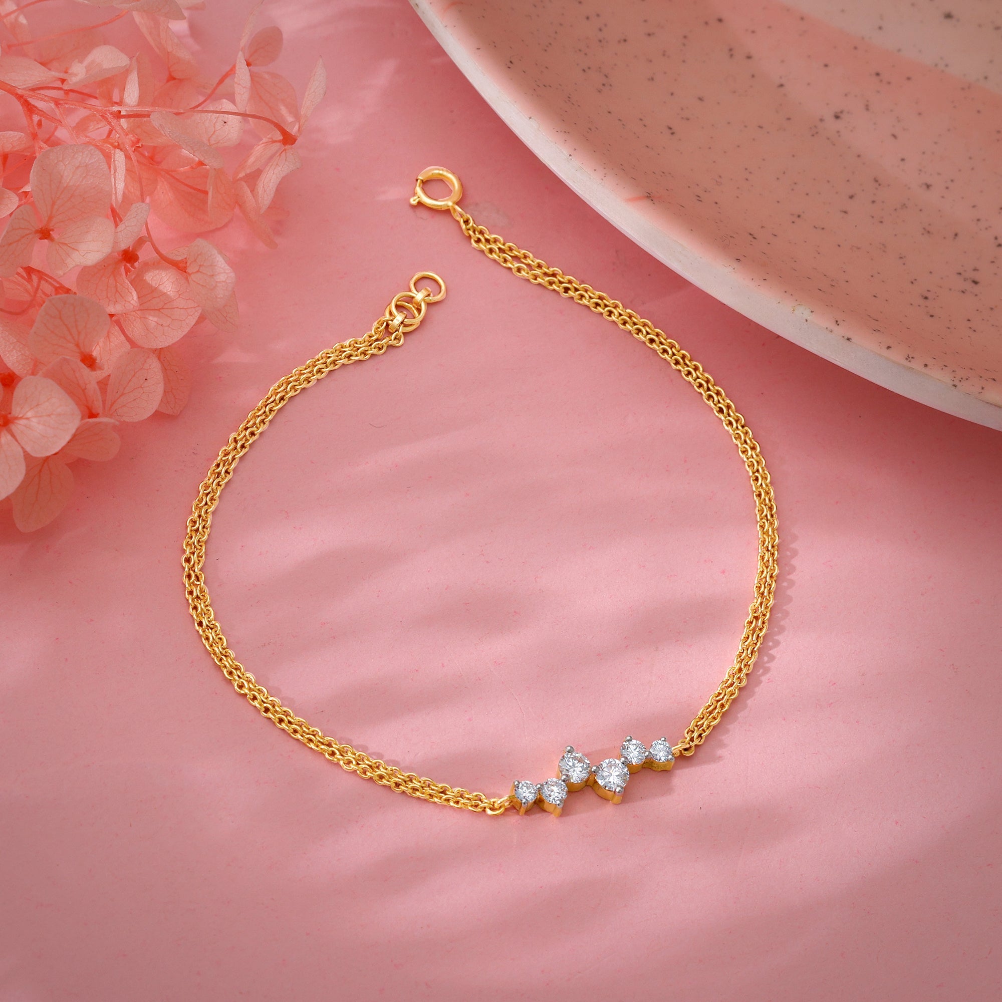 GIVA Jewellery Gold Cirra Diamond Bracelet - view 2