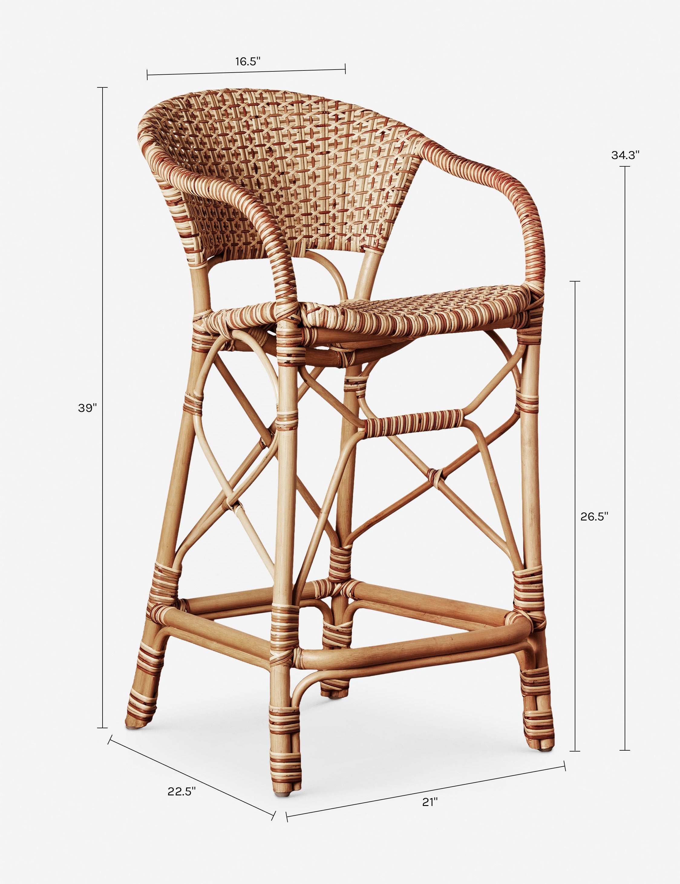 Lulu and Georgia Esti Counter Stool – Natural - view 7