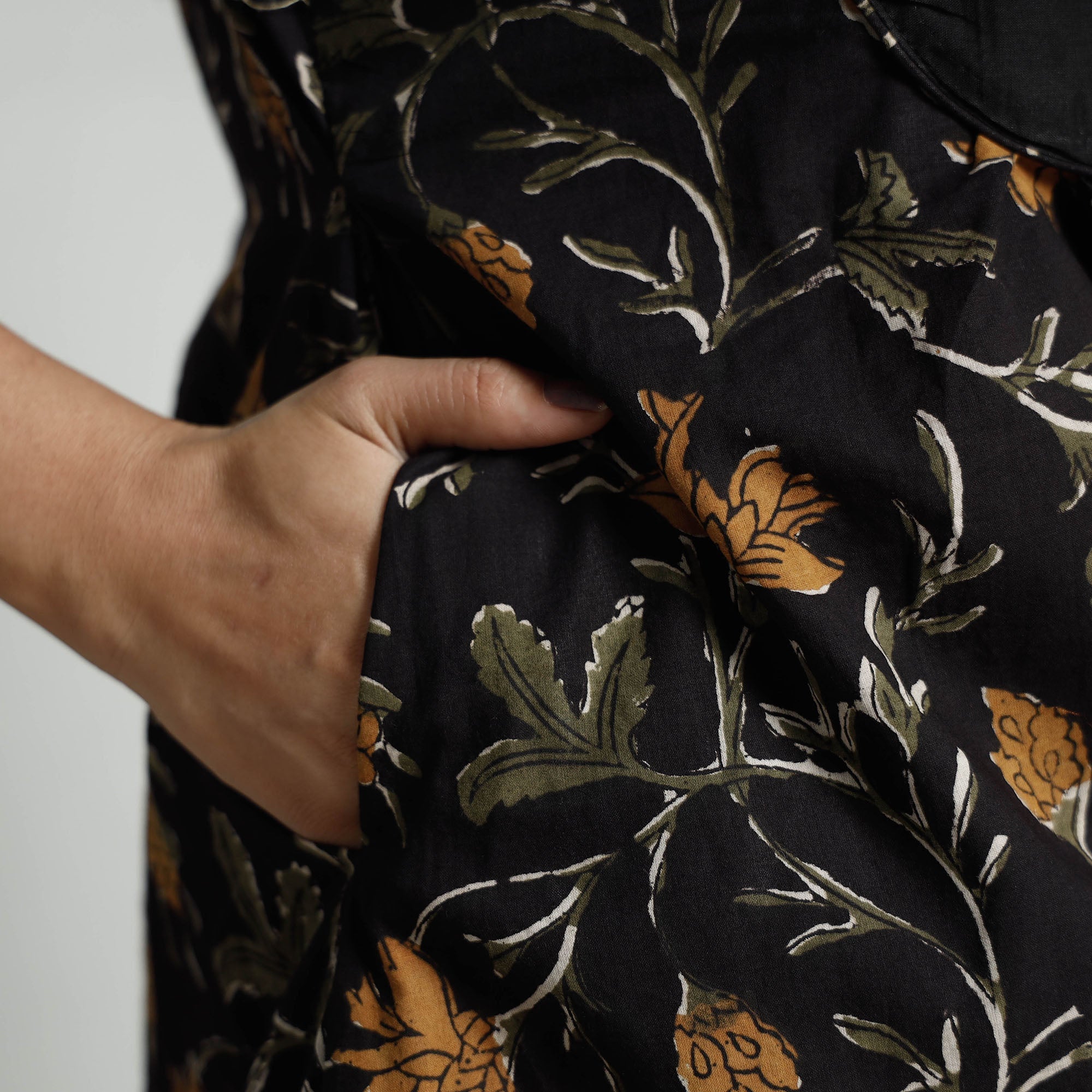 ITOKRI CASUALS Black - Bagru Block Printed Cotton Kurta with Palazzo Set - view 7
