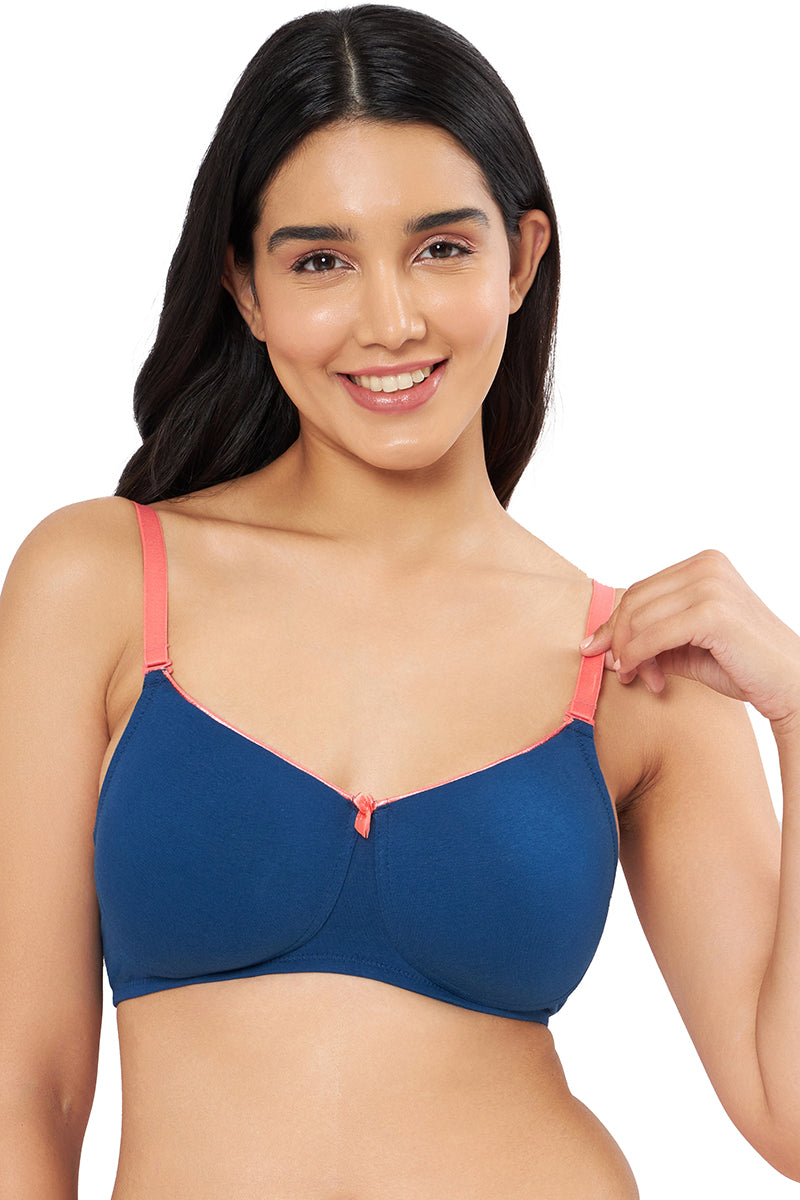 Amante Comfort Dream Padded Non-wired T-shirt Bra - Poseidon & Sunkist Coral