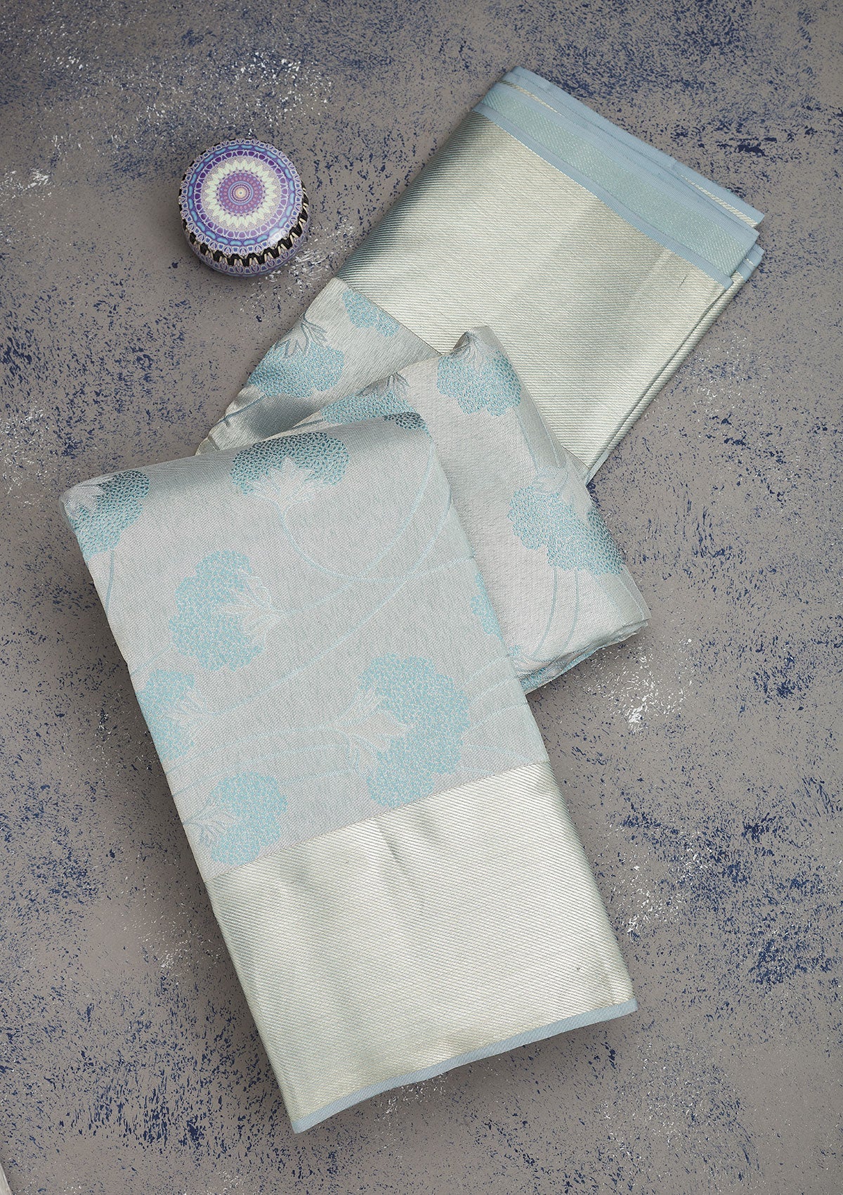 Koskii Light Grey Zariwork Pure Silk Saree – Women's